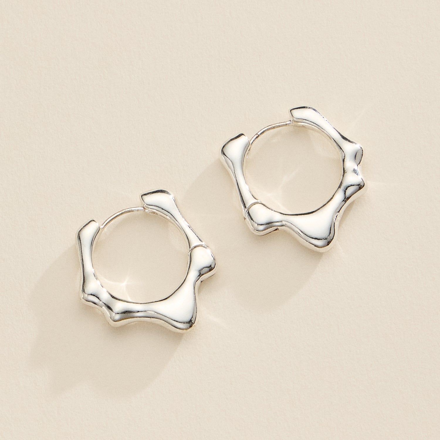 18K Gold-Dipped Fluid Hoop Earrings – Sculptural Organic Huggies