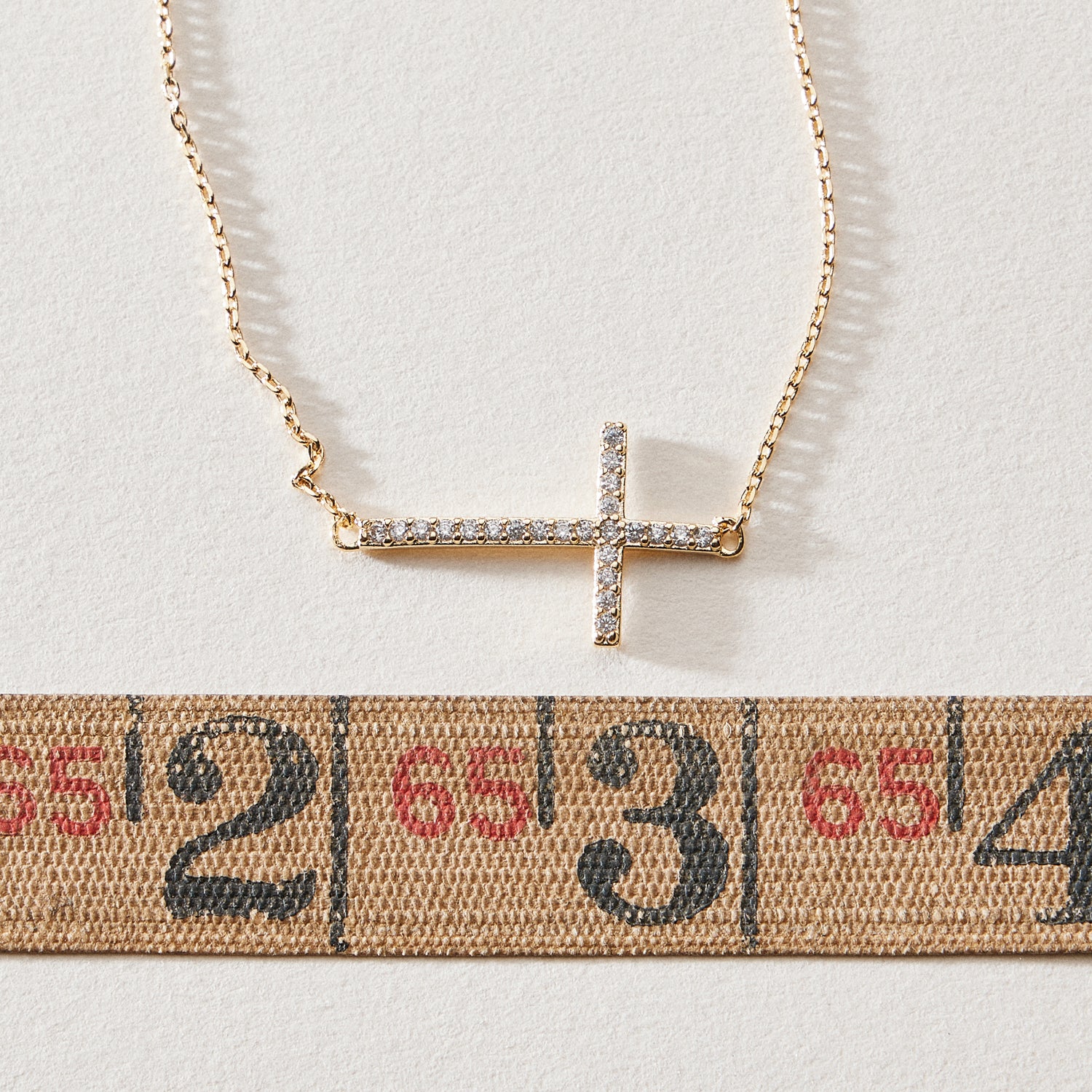 18K Gold Dipped Pavé Cross Necklace