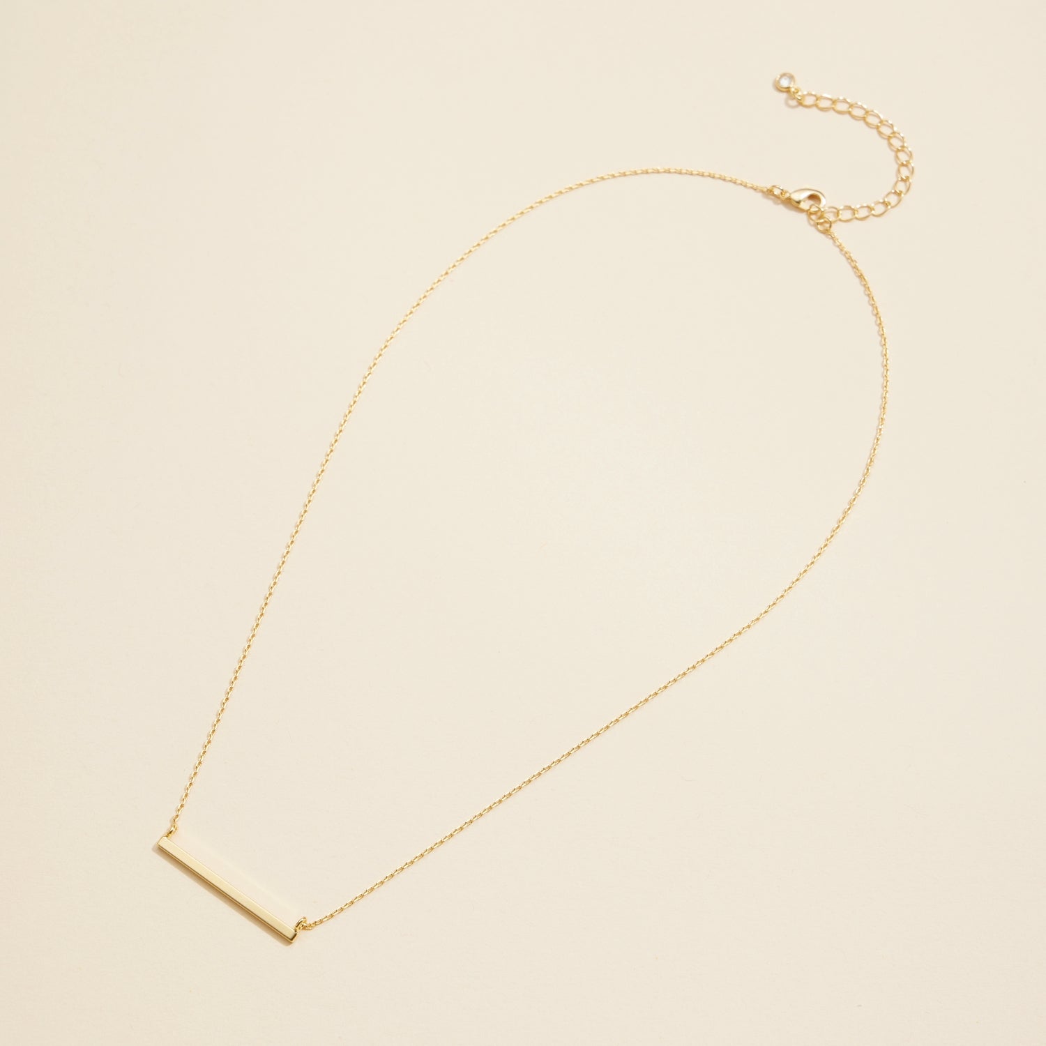 Gold-Dipped Bar Charm | Short Necklace