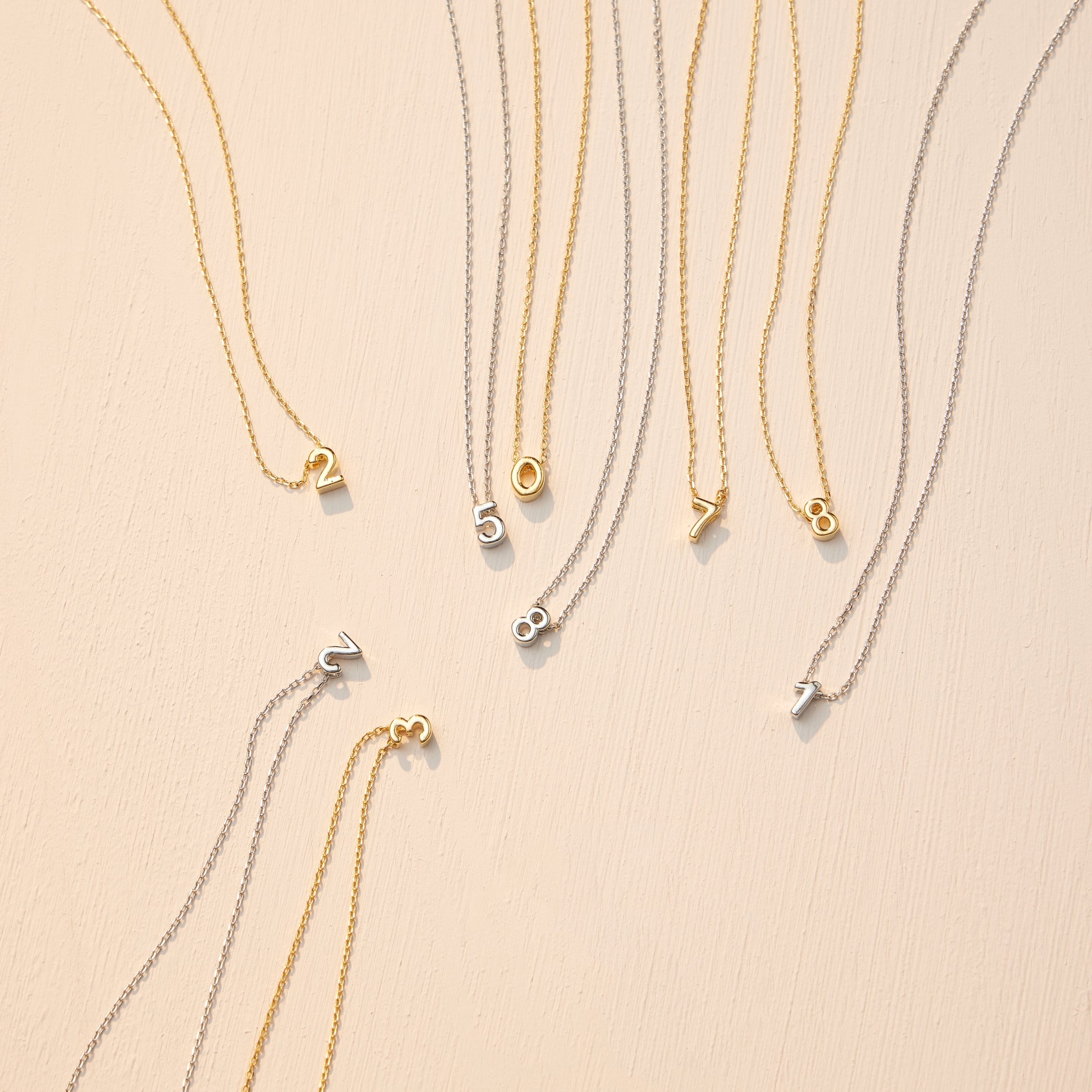 Minimalist Numbers Gold-Dipped | Short Necklace