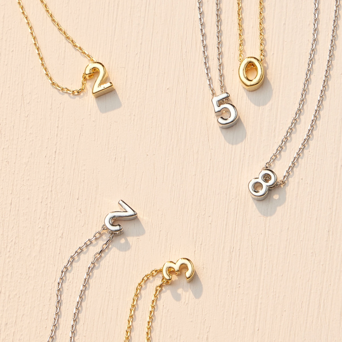 Minimalist Numbers Gold-Dipped | Short Necklace