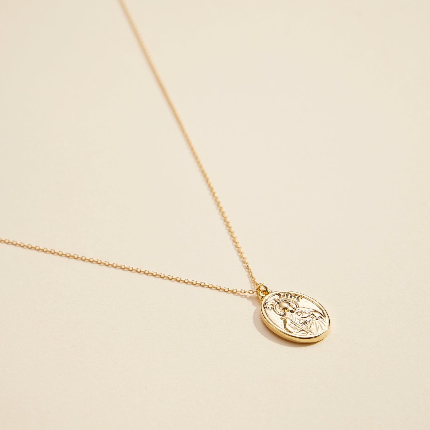 Gold-Dipped Coin Charm | Short Necklace