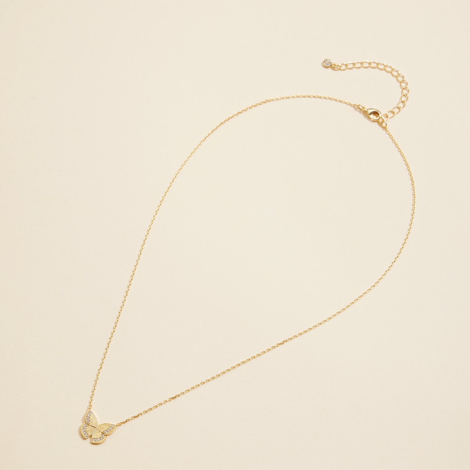 Gold-Dipped Butterfly Charm Short Necklace - Frem