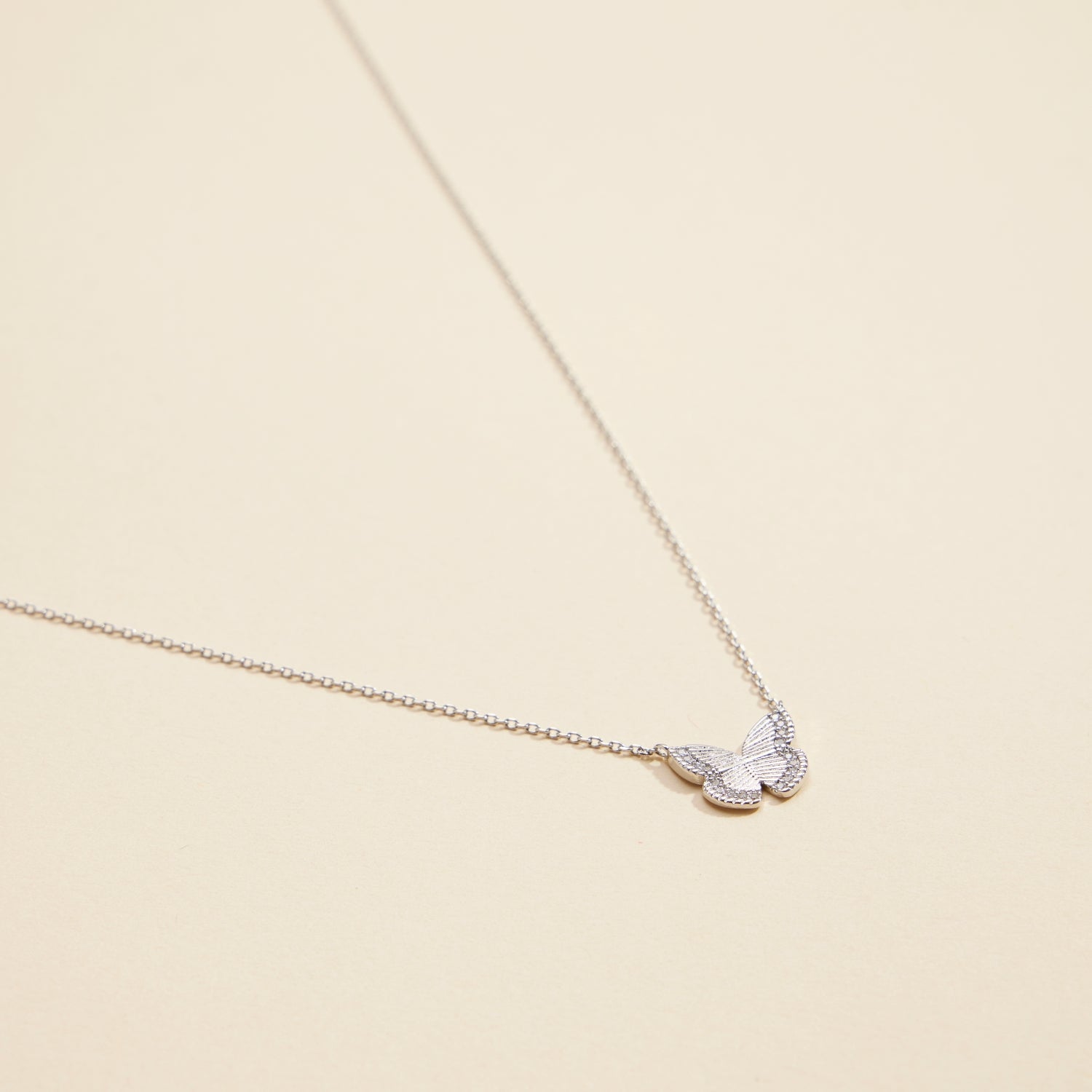 Dainty Butterfly Pendant Necklace | Gold Silver