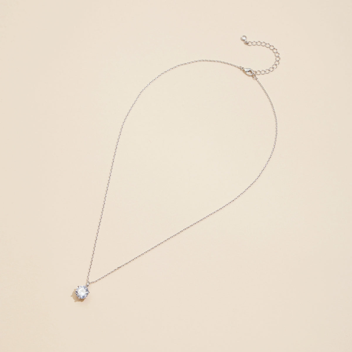 Elegant Glass Stone Charm Gold-Dipped Short Necklace
