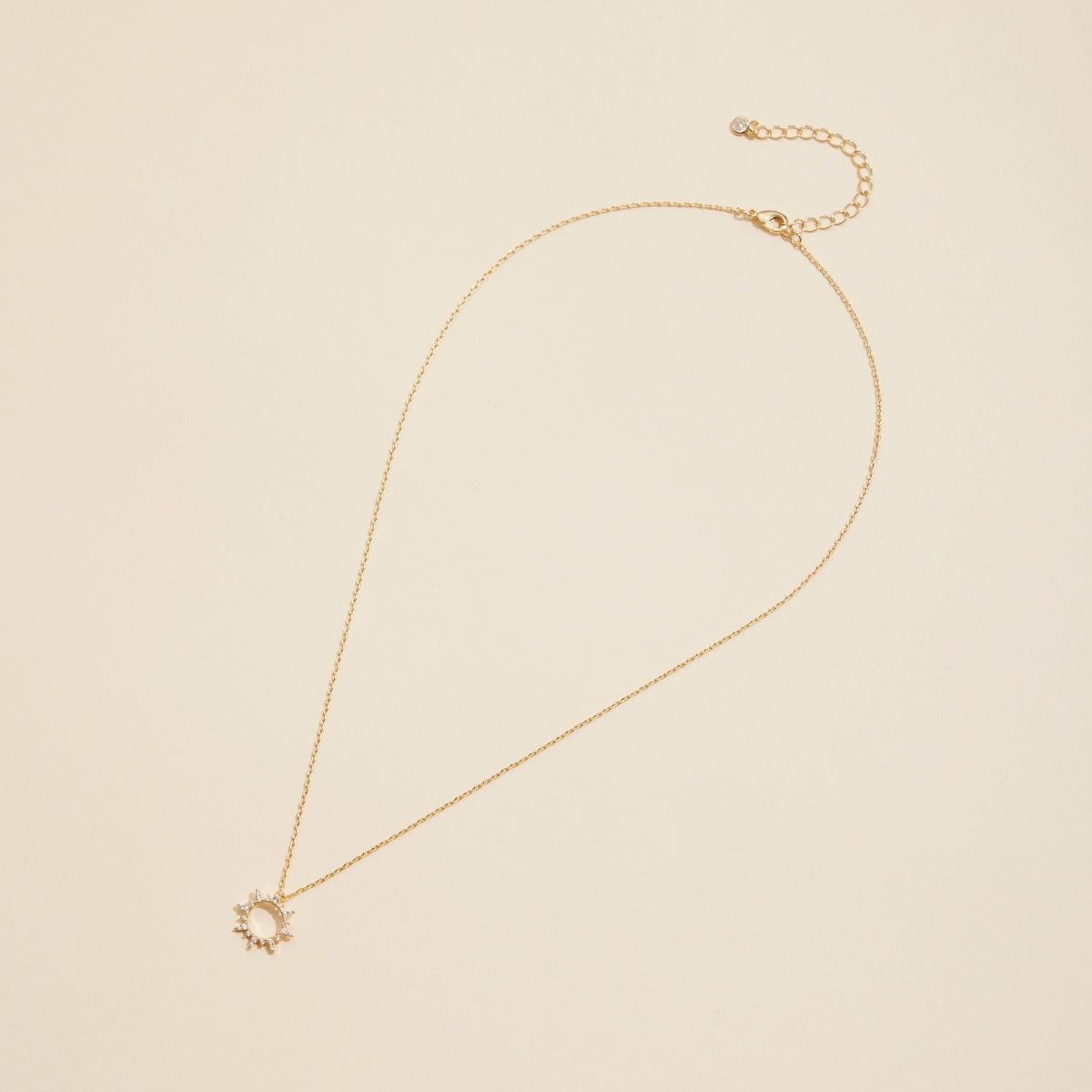 Radiant Sun Charm Gold-Dipped Short Necklace