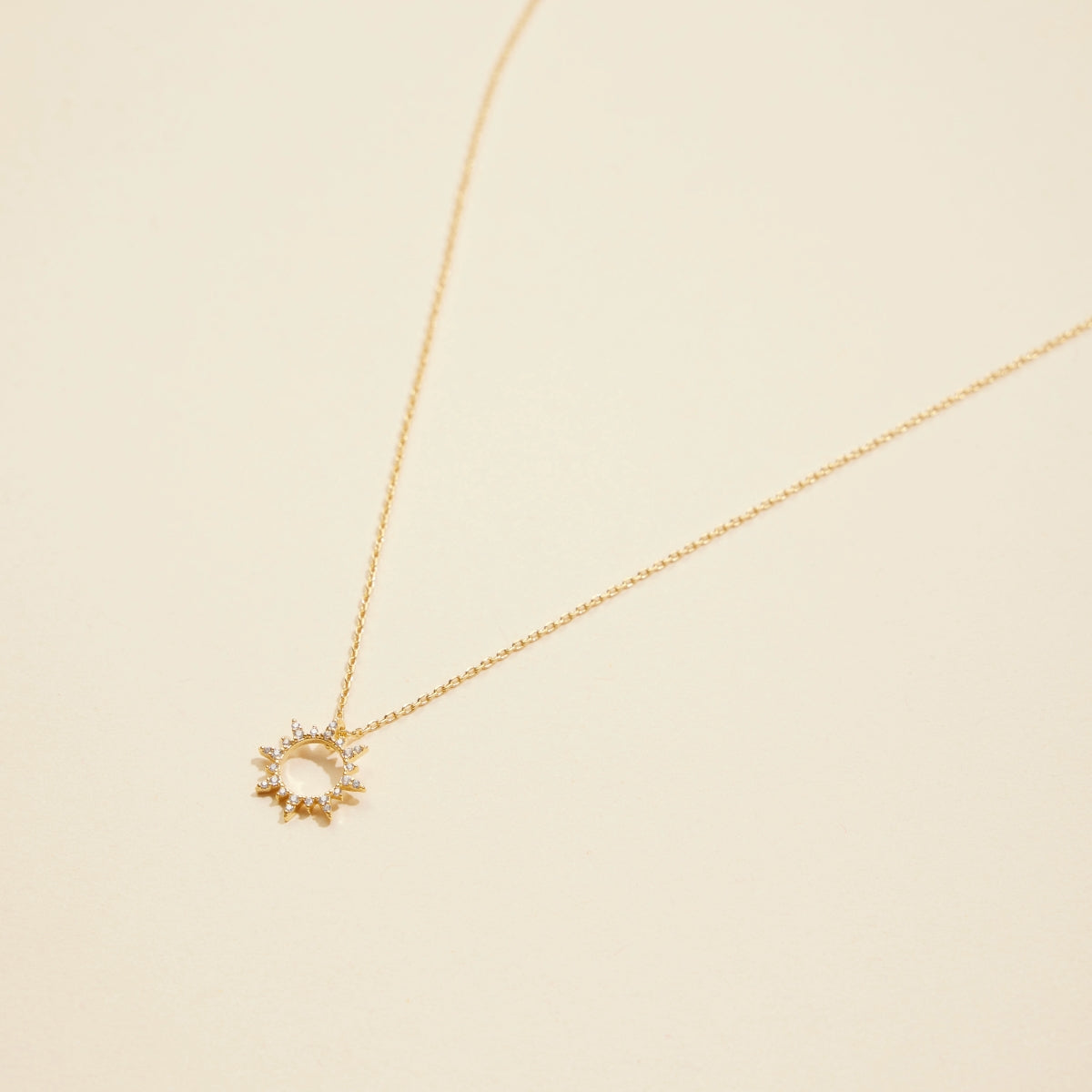 Radiant Sun Charm Gold-Dipped Short Necklace