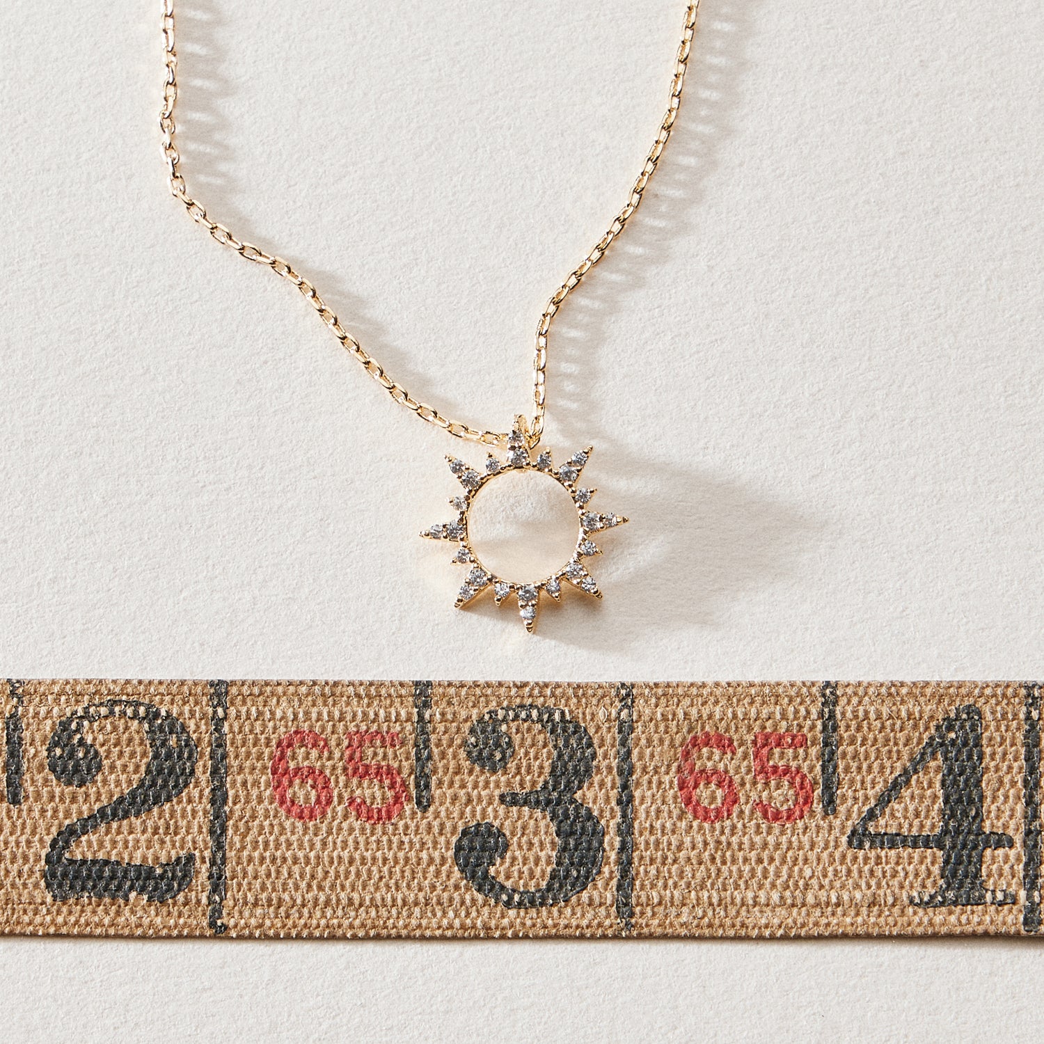 18K Gold Dipped Sun Charm Short Necklace