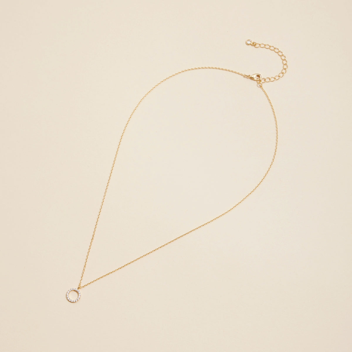 Classic Circle Charm Gold-Dipped Short Necklace