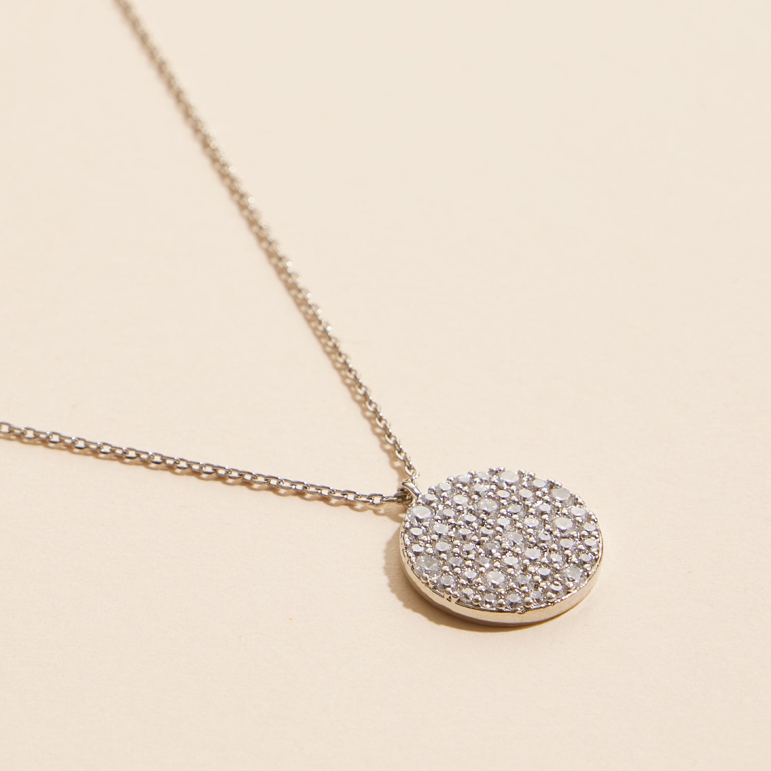 Radiant 18K Gold Dipped Cubic Zirconia Round Pave Necklace