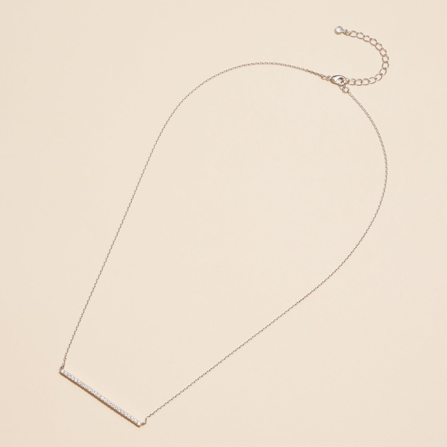 18K Bar Necklace with Sparkling Accents