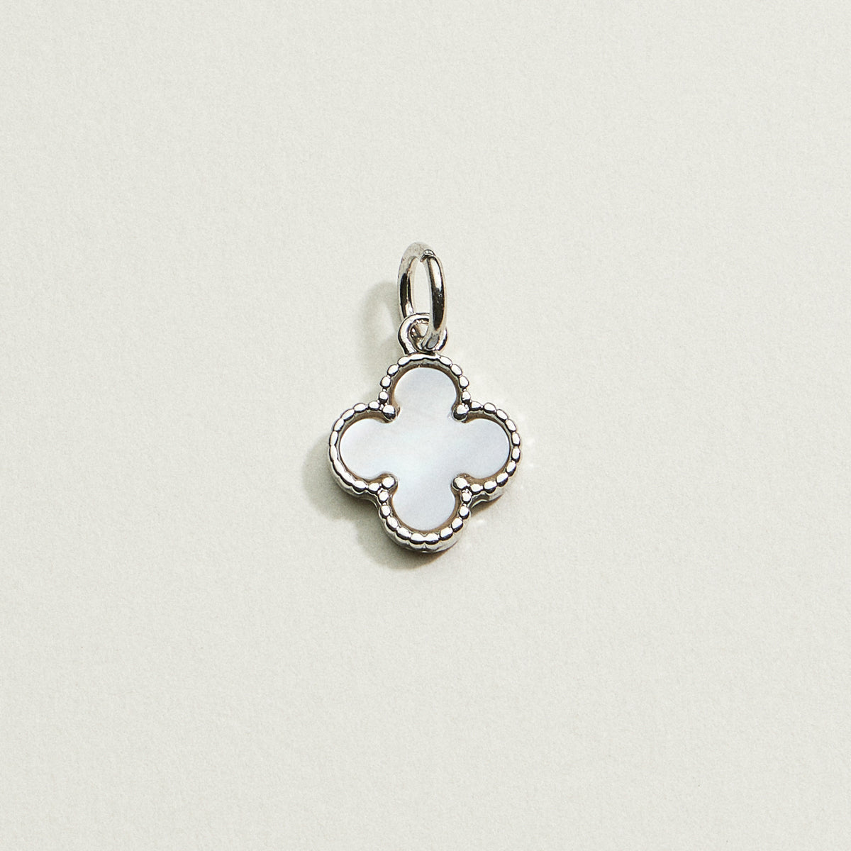 Bow Clover Pearl Charm Link Necklace | Gold-dipped Jewelry