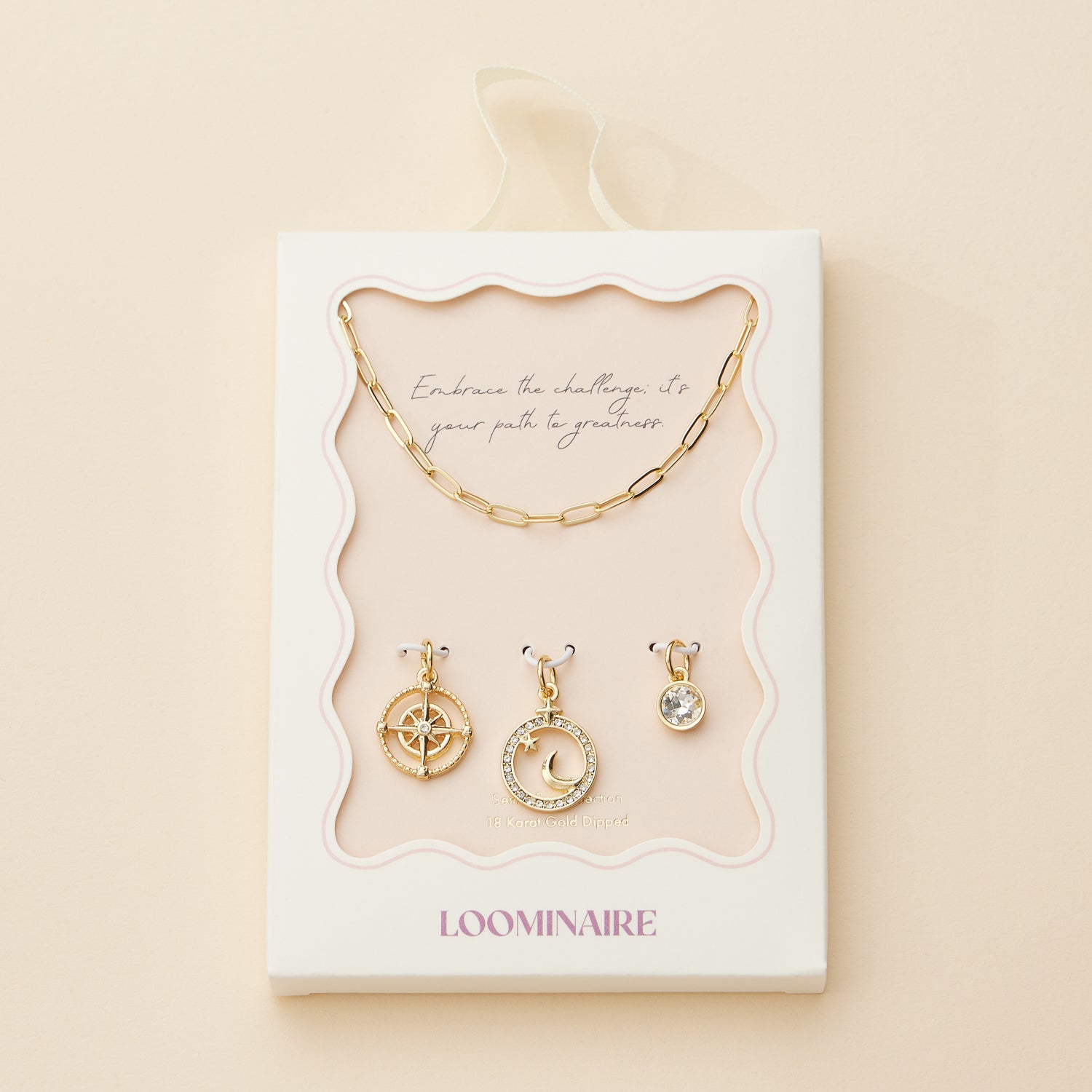 Celestial Moon and Star Necklace in 18K Gold Dipped Finish