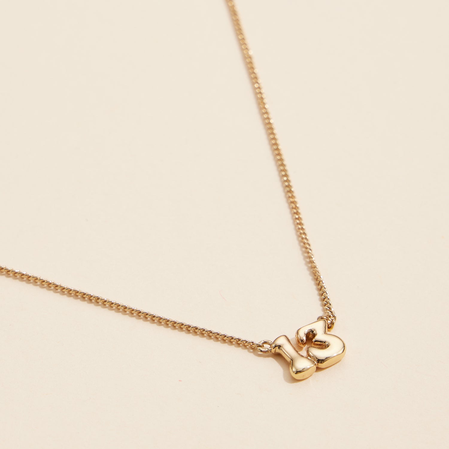 Elegant 18K Gold-Dipped Lucky Number 13 Necklace
