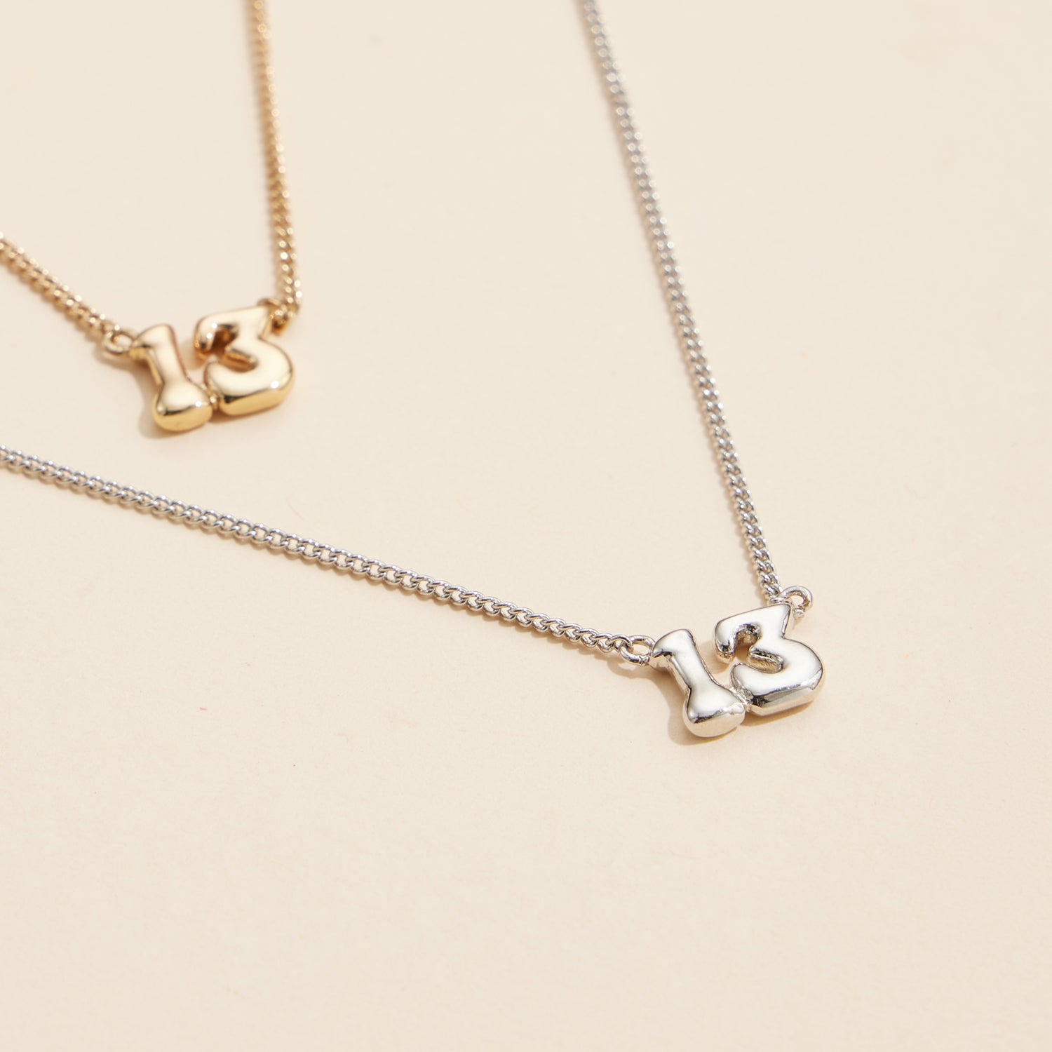 Elegant 18K Gold-Dipped Lucky Number 13 Necklace