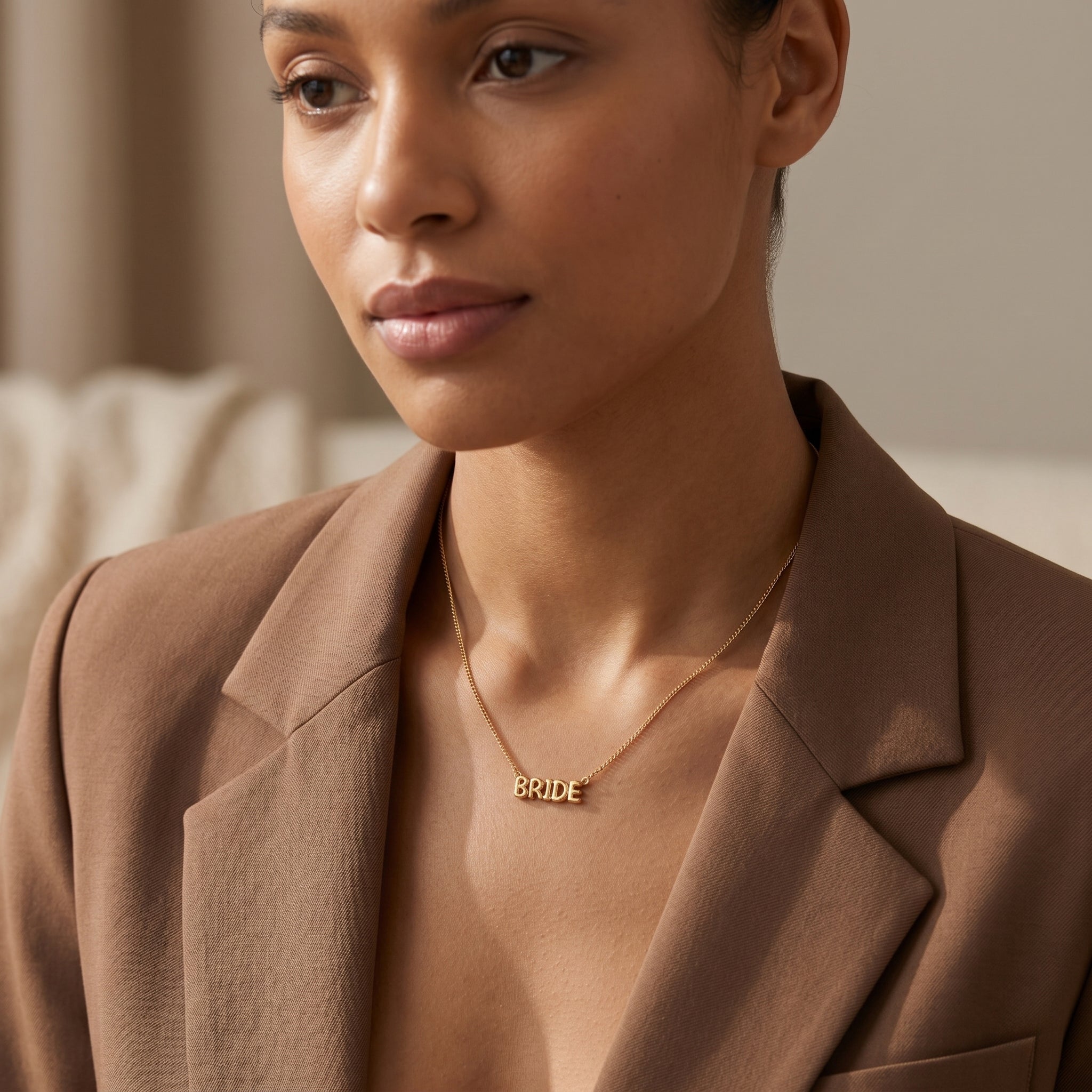 BRIDE 18K Gold-Dipped Necklace | Elegant Bridal Jewelry