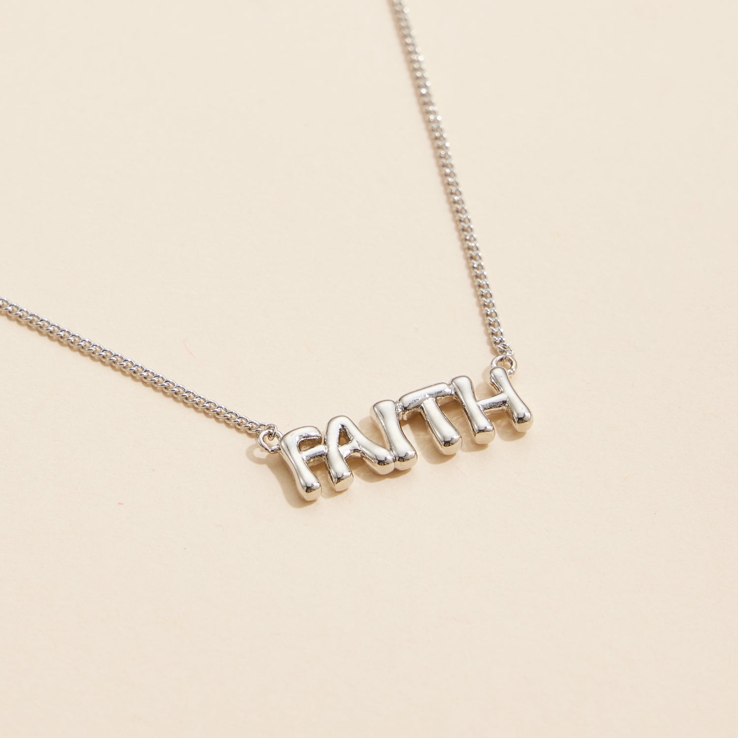 Elegant and Refined FAITH 18K Gold-Dipped Necklace