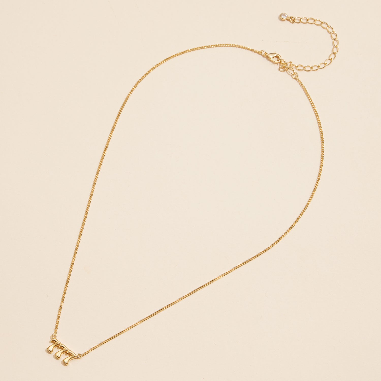 "777" Symbolic Angel Necklace – 18K Gold Dipped