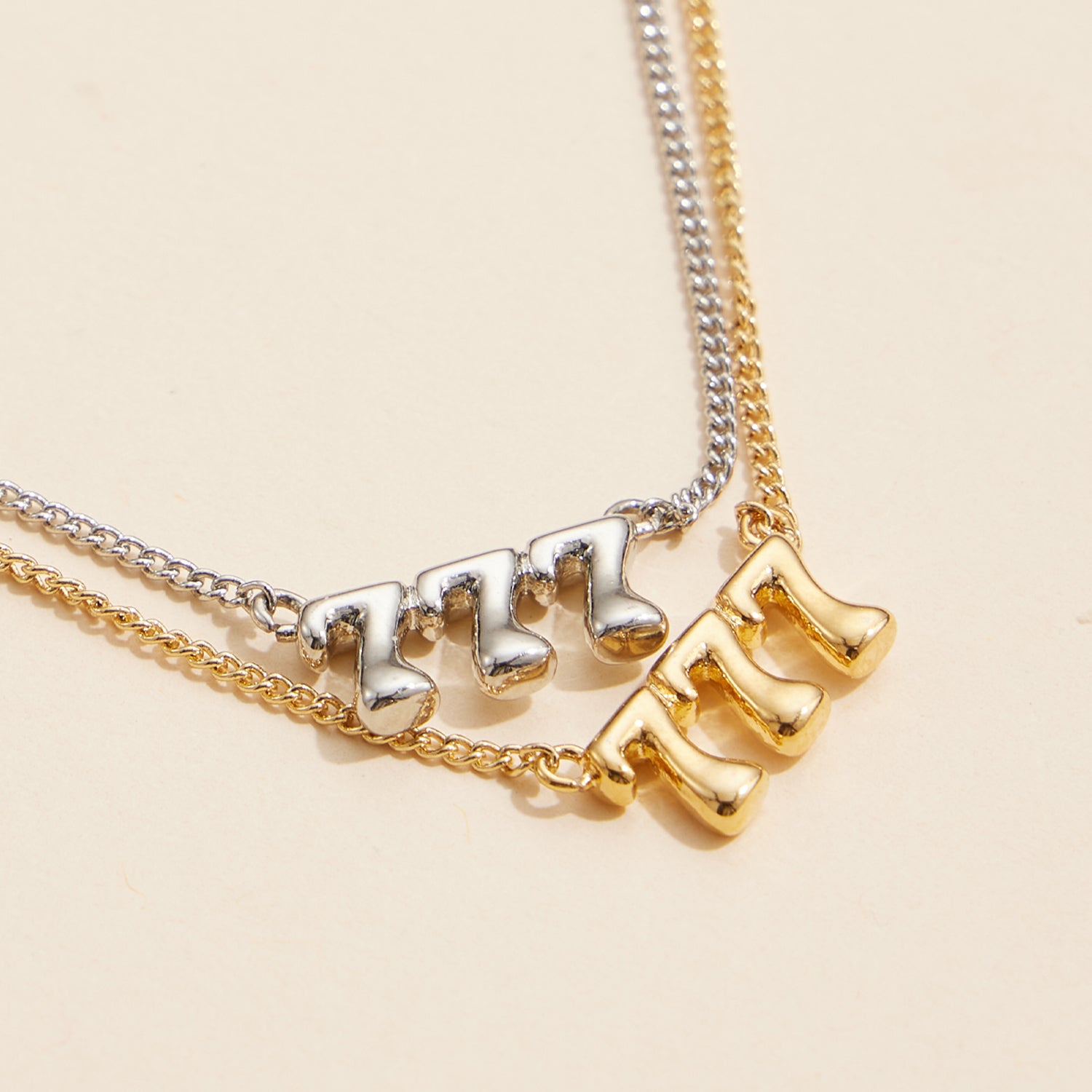 "777" Symbolic Angel Necklace – 18K Gold Dipped