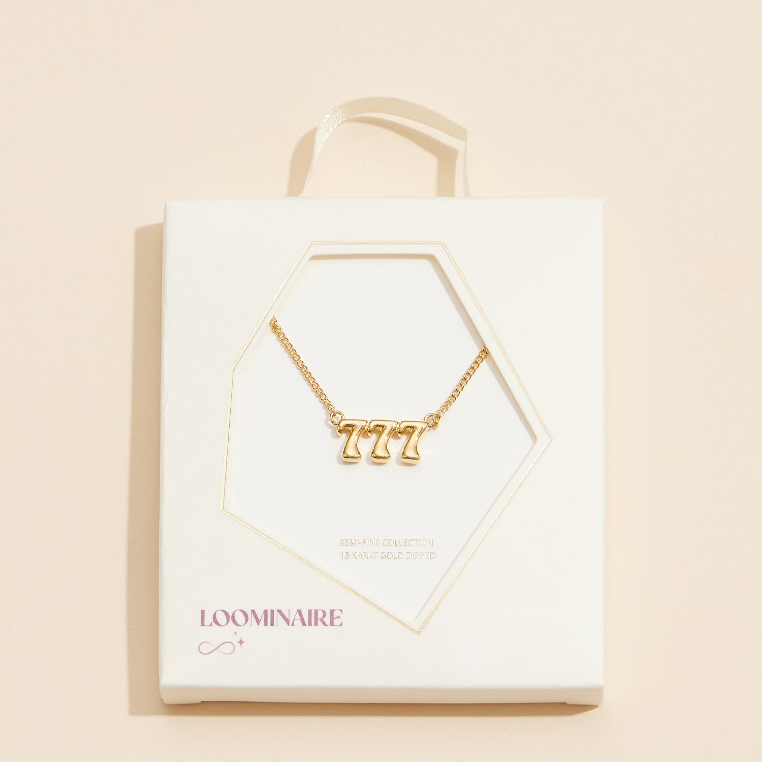 "777" Symbolic Angel Necklace – 18K Gold Dipped