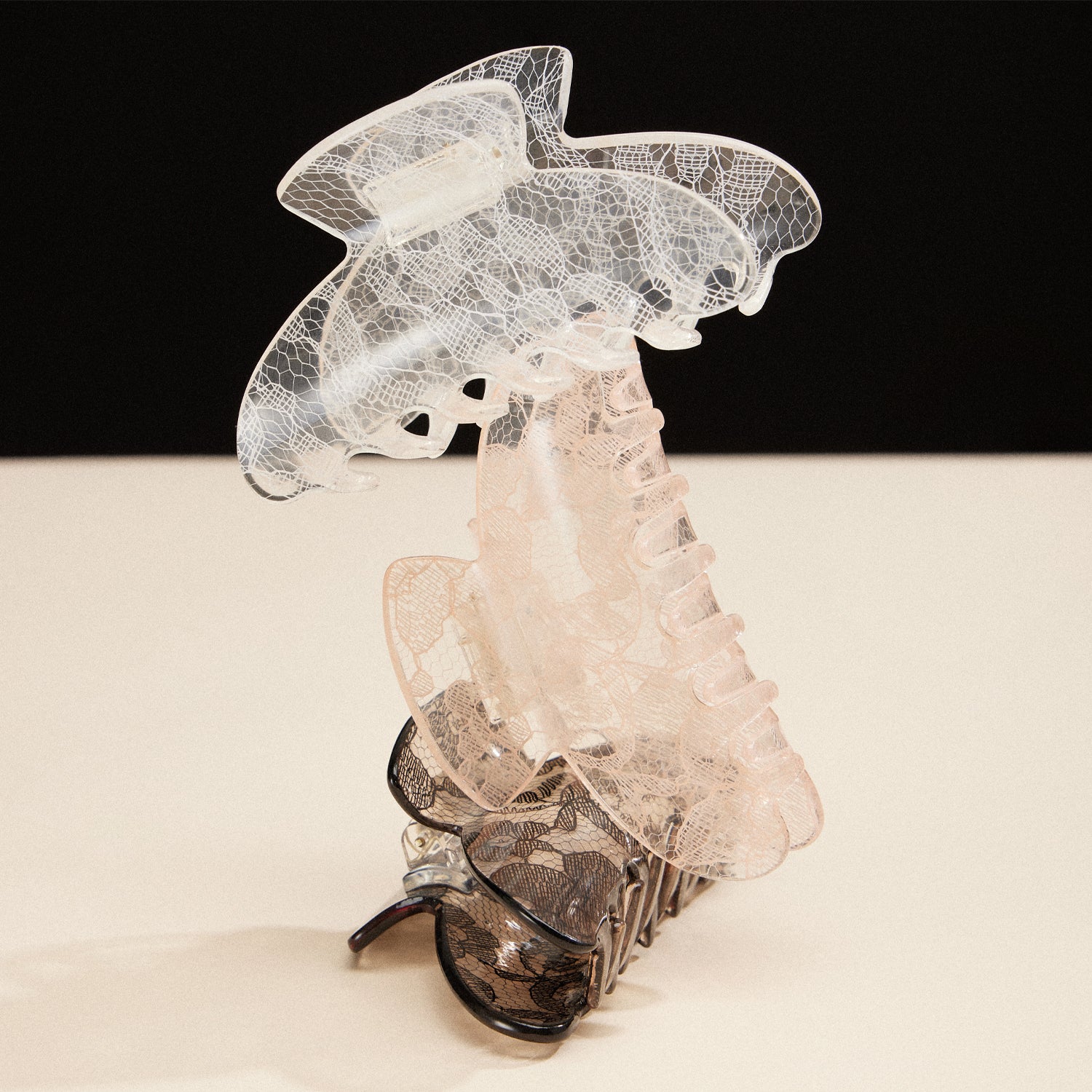 Lace Pattern Acetate Claw Hair Clip