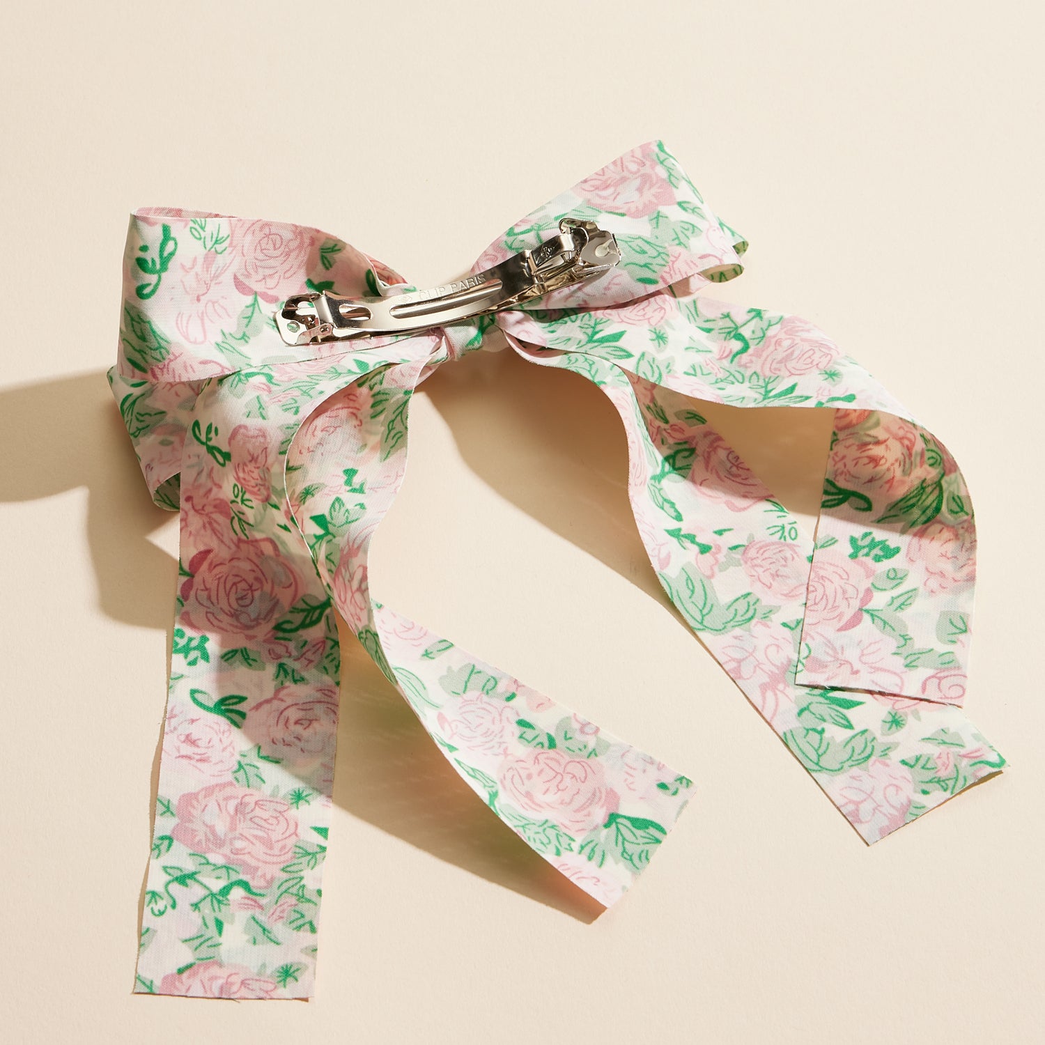 Ribbon Hair Clip with Elegant Floral Detail