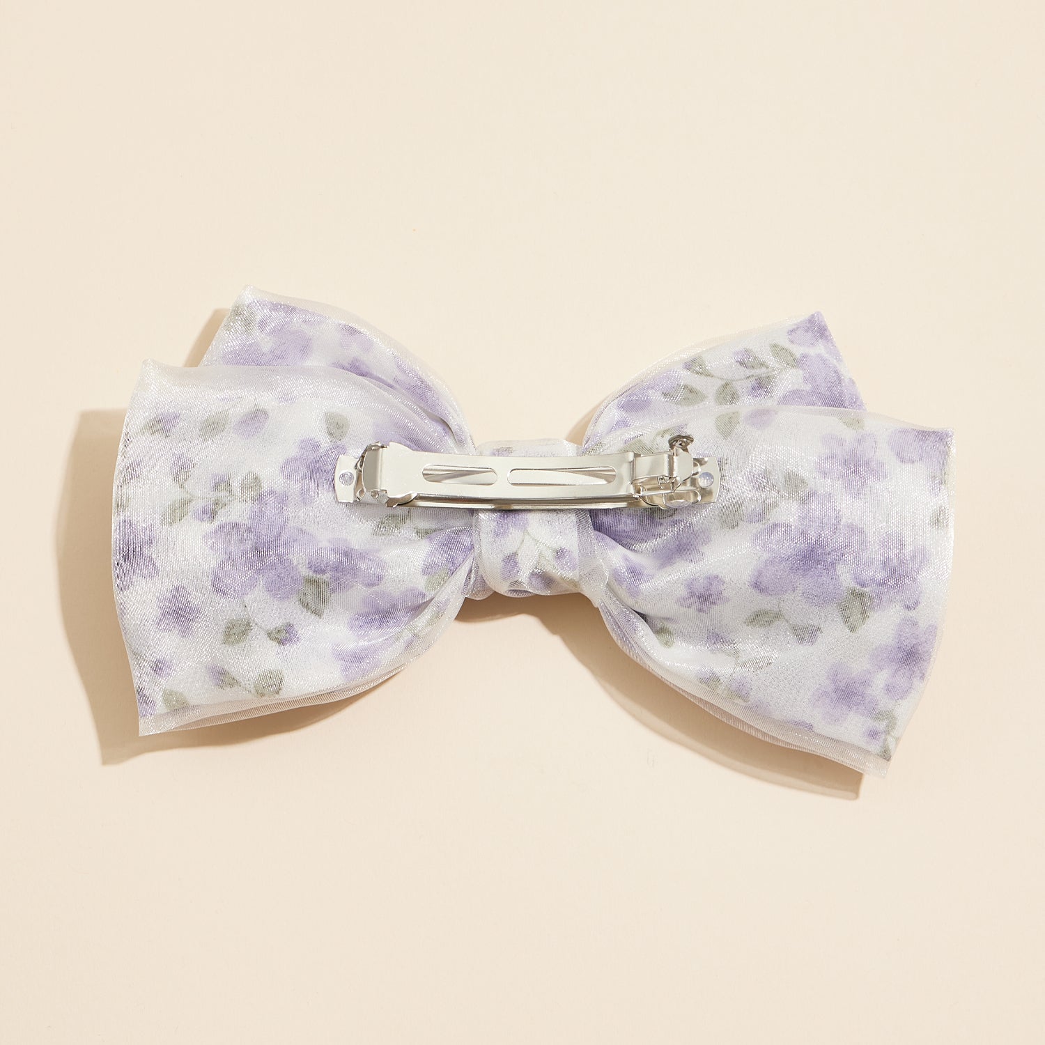 Printed Floral Bow Hair Clip