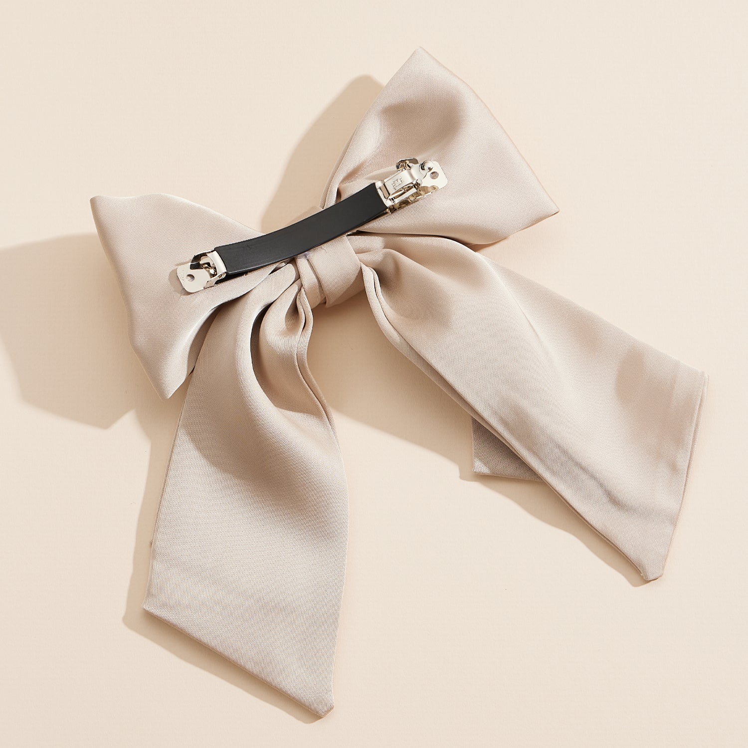 Solid Satin Bow Ribbon Hair Clip