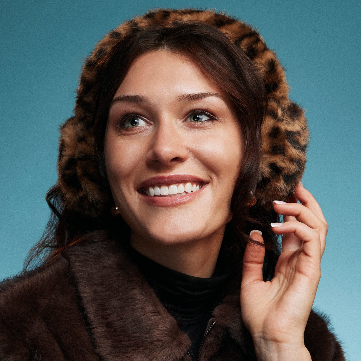 Leopard Faux Fur Earmuffs for Women | Warm Winter Ear Warmers