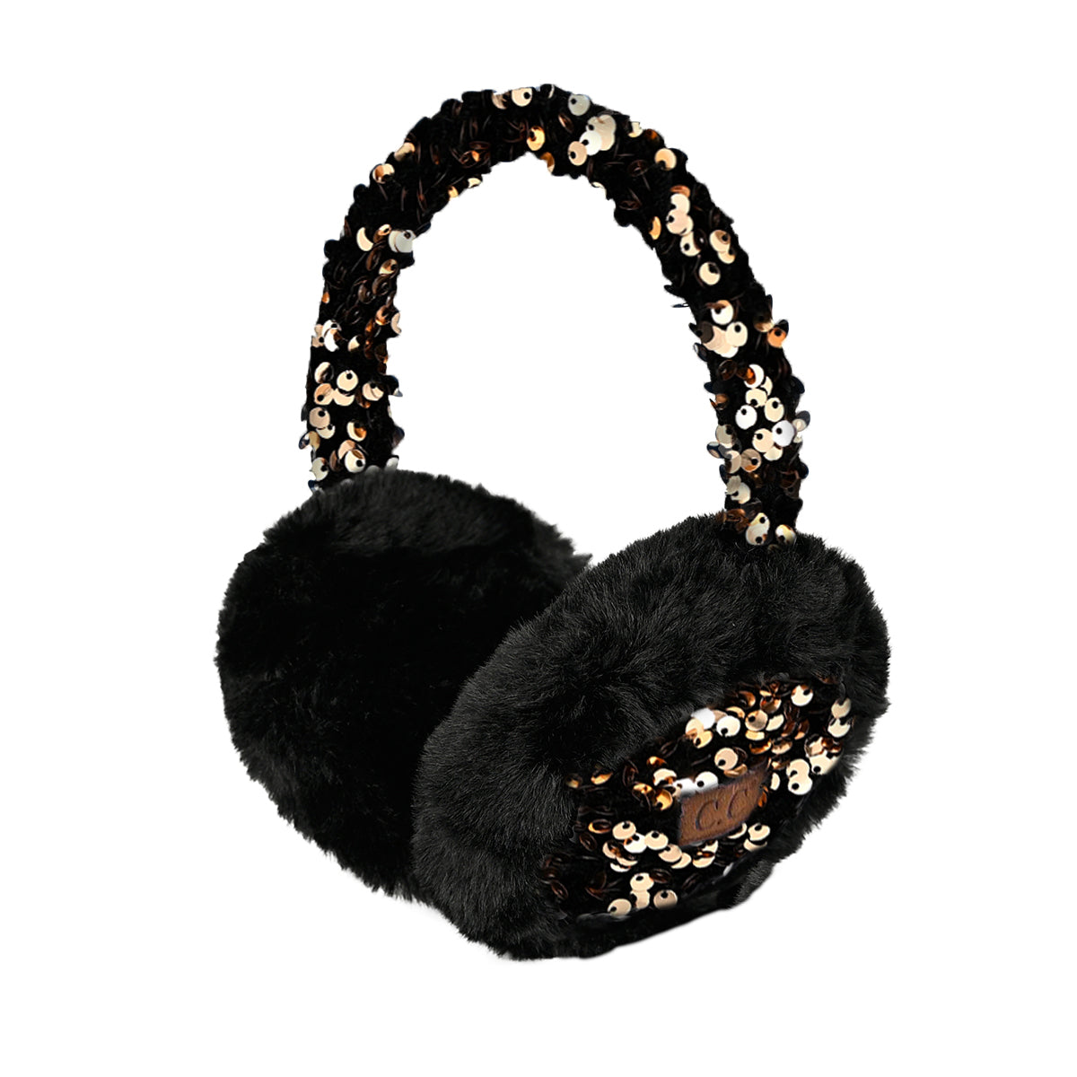 Faux Fur Sequin Earmuffs – Adjustable Winter Ear Warmers for Women
