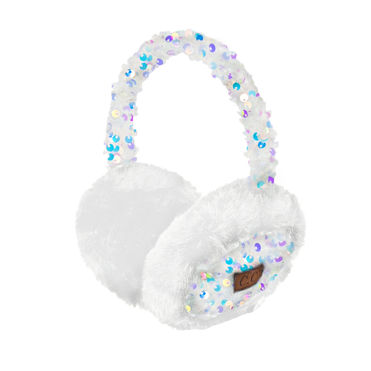 Faux Fur Sequin Earmuffs – Adjustable Winter Ear Warmers for Women