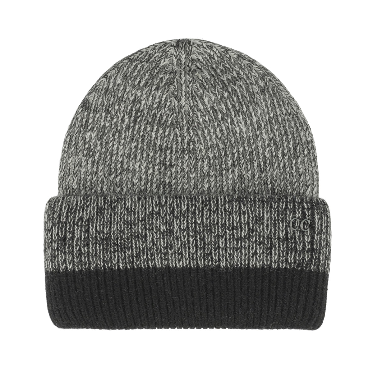 Two-Tone Heather Stripe Cuff Beanie