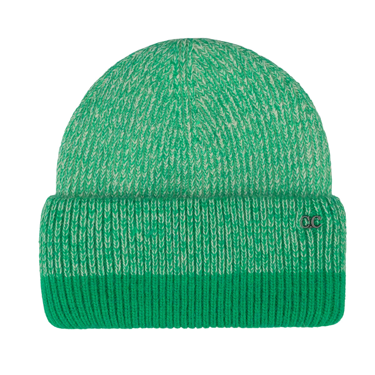 Two-Tone Heather Stripe Cuff Beanie