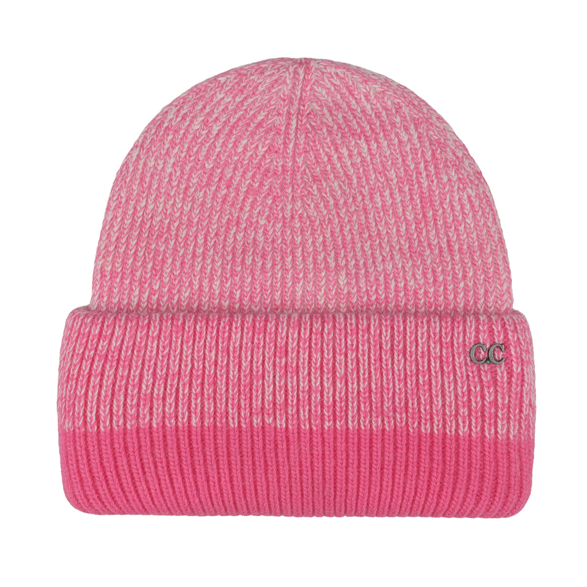 Two-Tone Heather Stripe Cuff Beanie