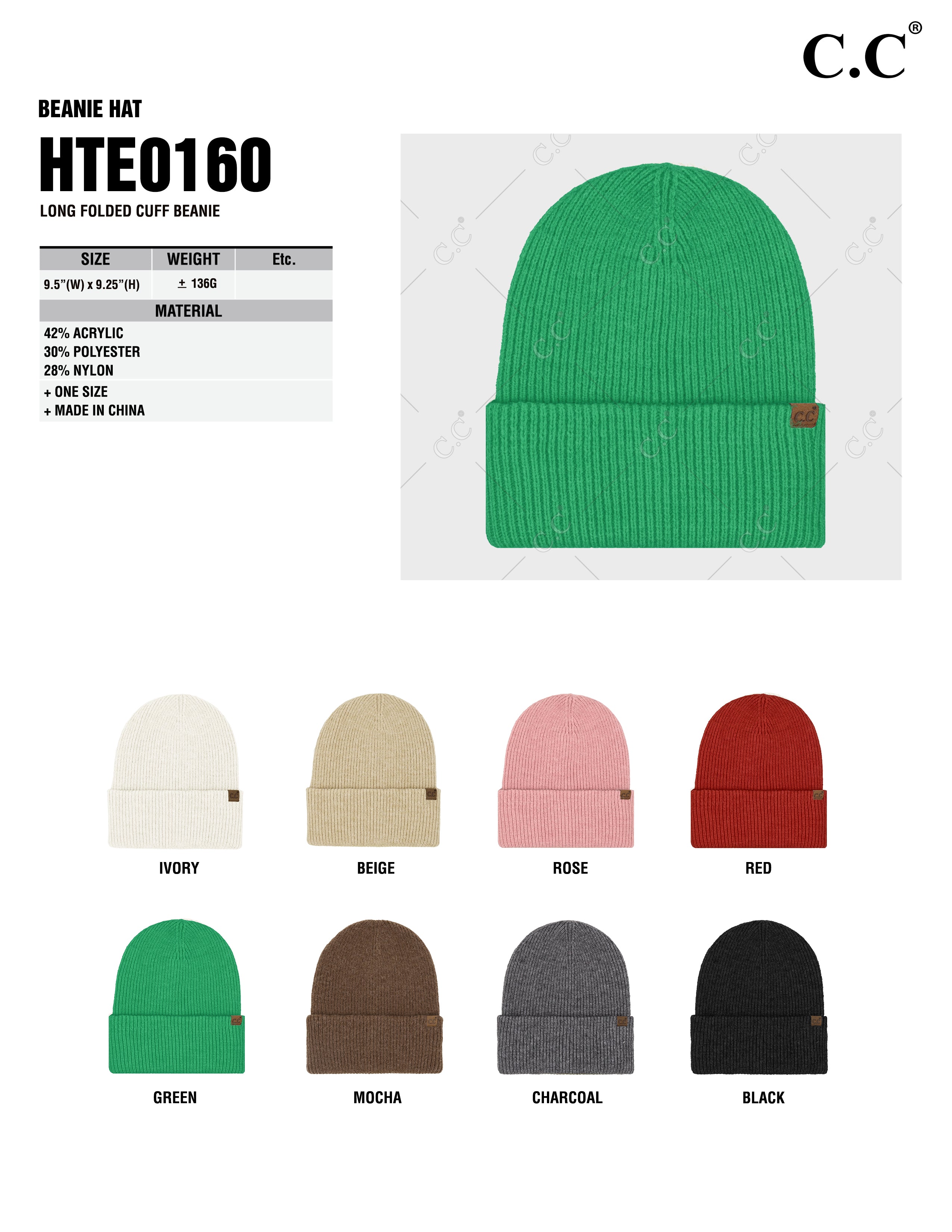 Soft Ribbed Knit Beanie with Long Foldover Cuff for Cozy Style