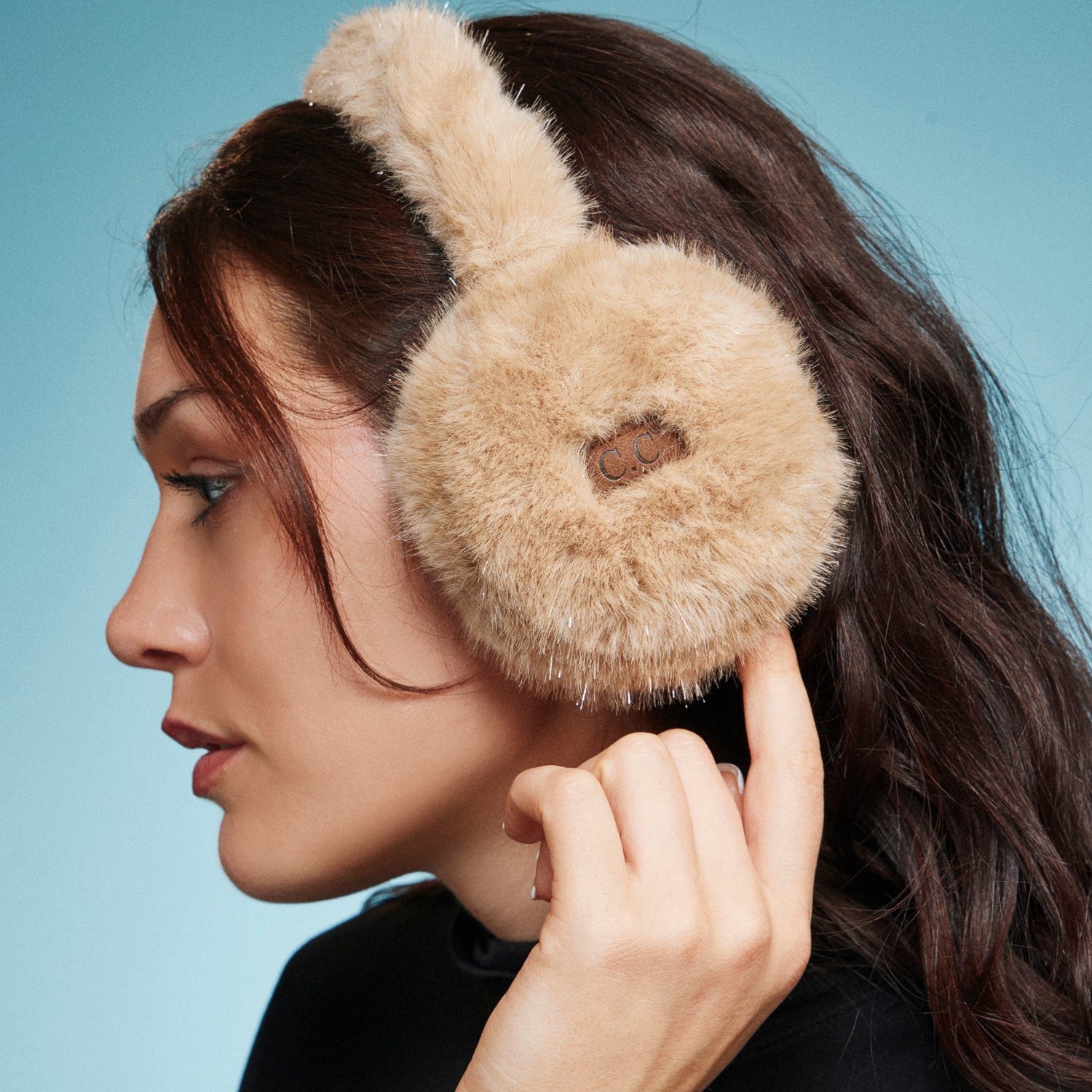 Glitter Faux Fur Earmuffs for Women | Soft Winter Ear Warmers