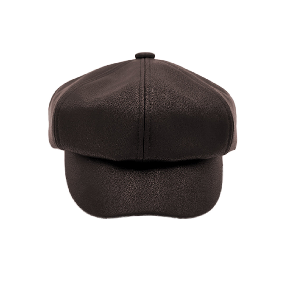 Faux Leather Newsboy Cap
