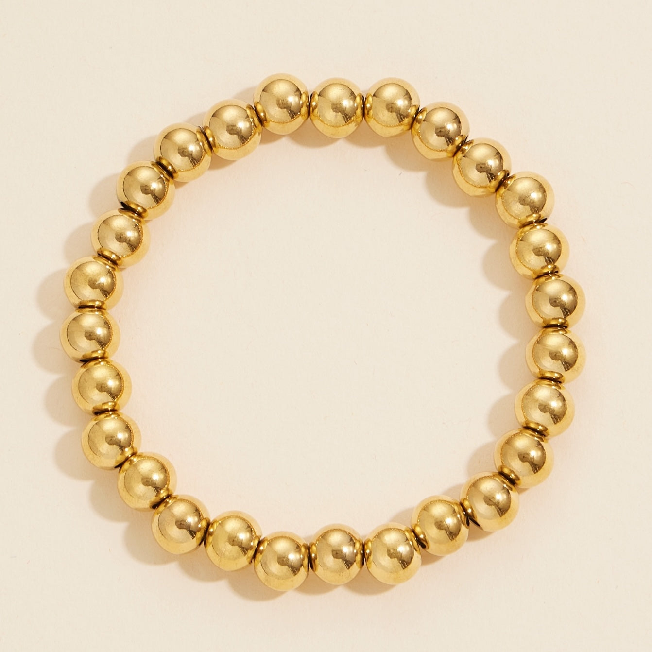 Gold Dipped Stainless Steel Bead Bracelet | Waterproof Bracelet