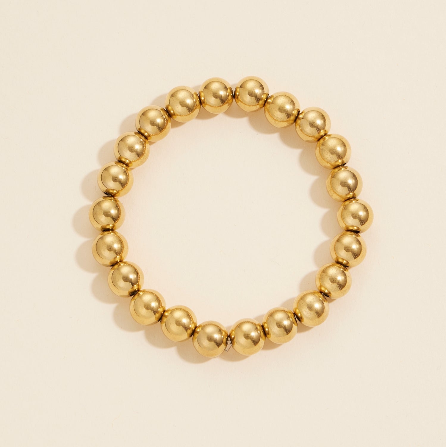 Minimalist Beaded Gold Dip Stainless Steel Bracelet