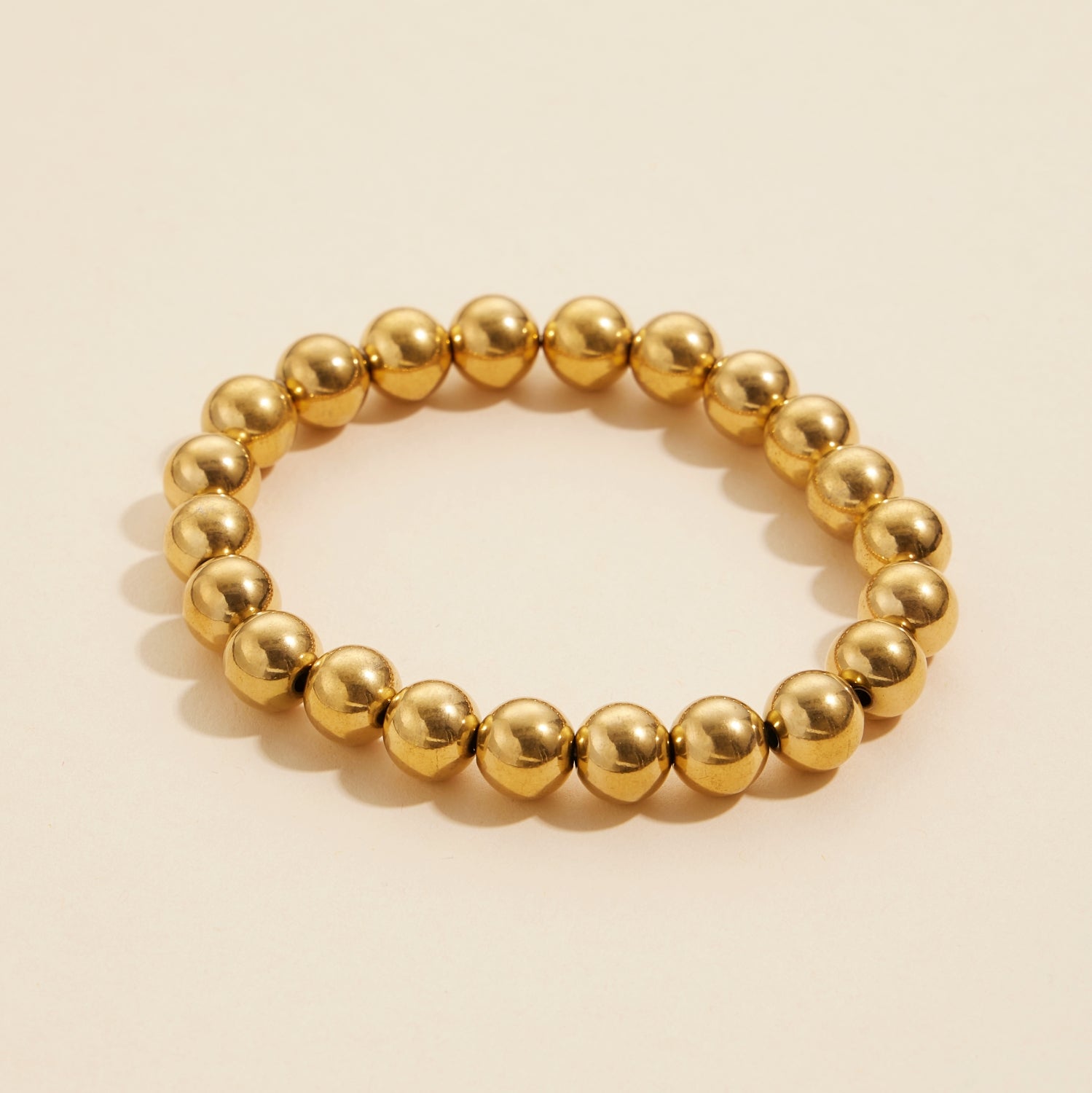 Minimalist Beaded Gold Dip Stainless Steel Bracelet