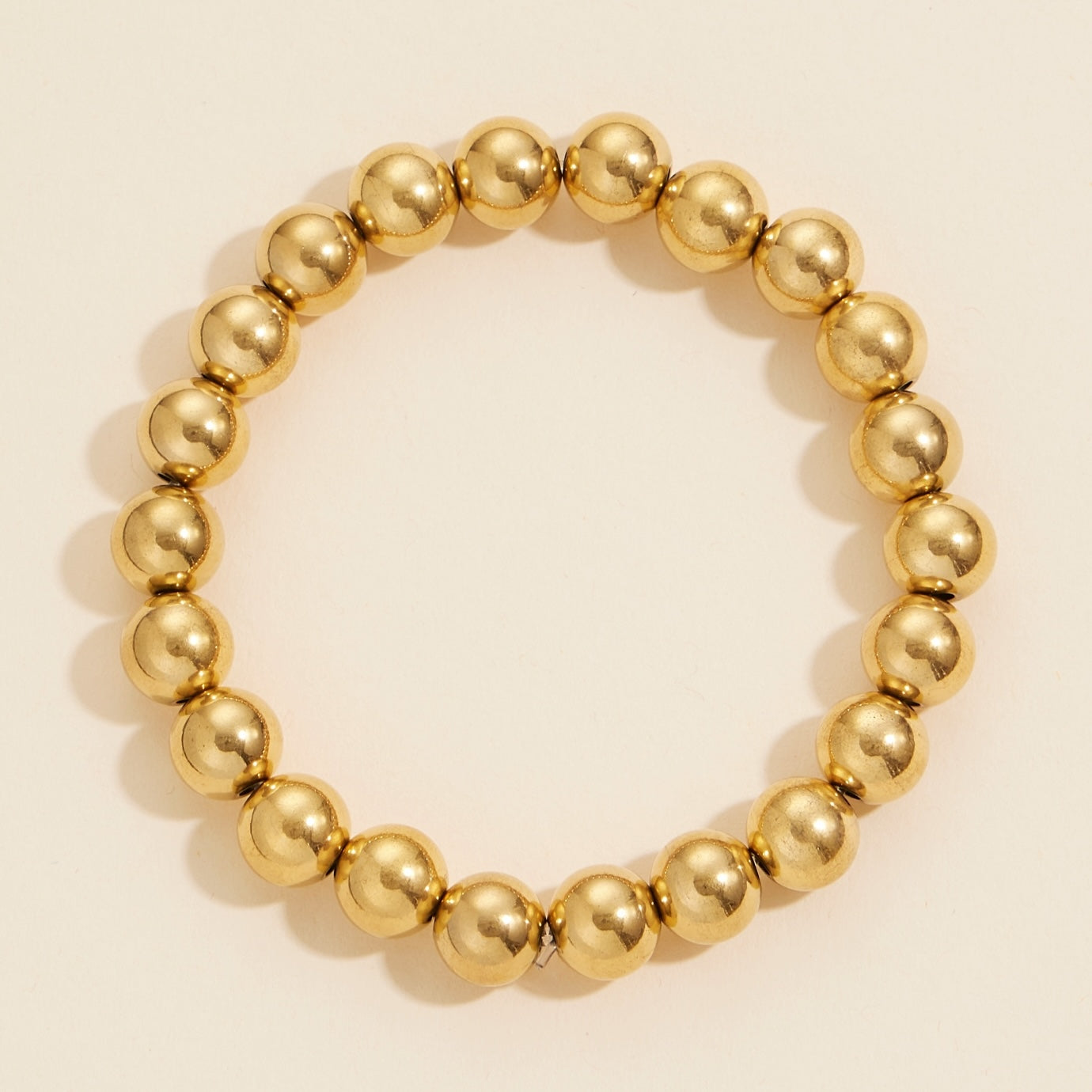 Gold Dipped Stainless Steel Bead Bracelet | Waterproof Bracelet