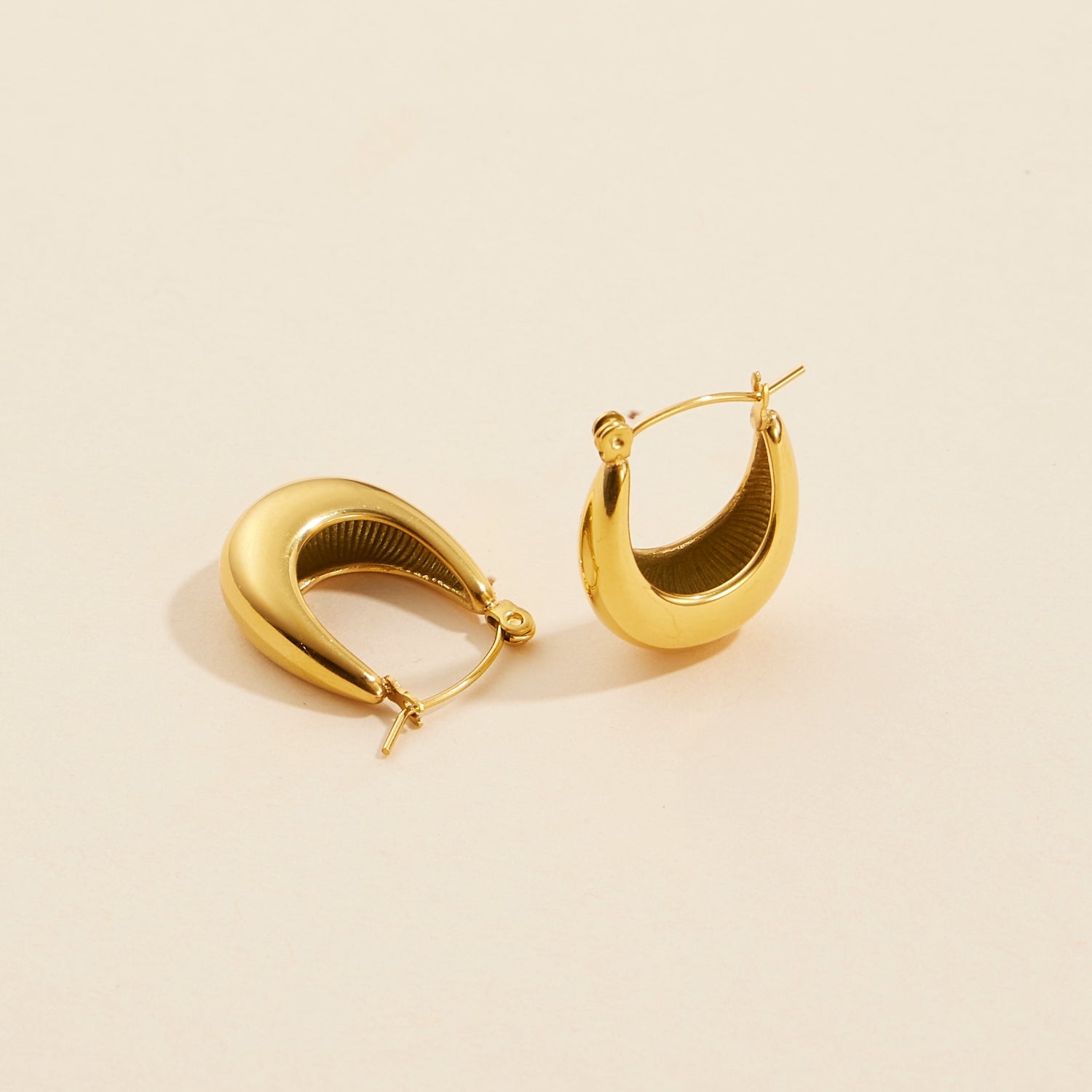 Elegant Gold Dip | Stainless Steel Timeless Hoop Earrings