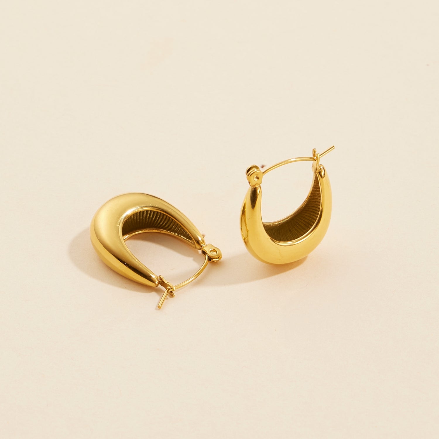 Elegant Gold Dip | Stainless Steel Timeless Hoop Earrings