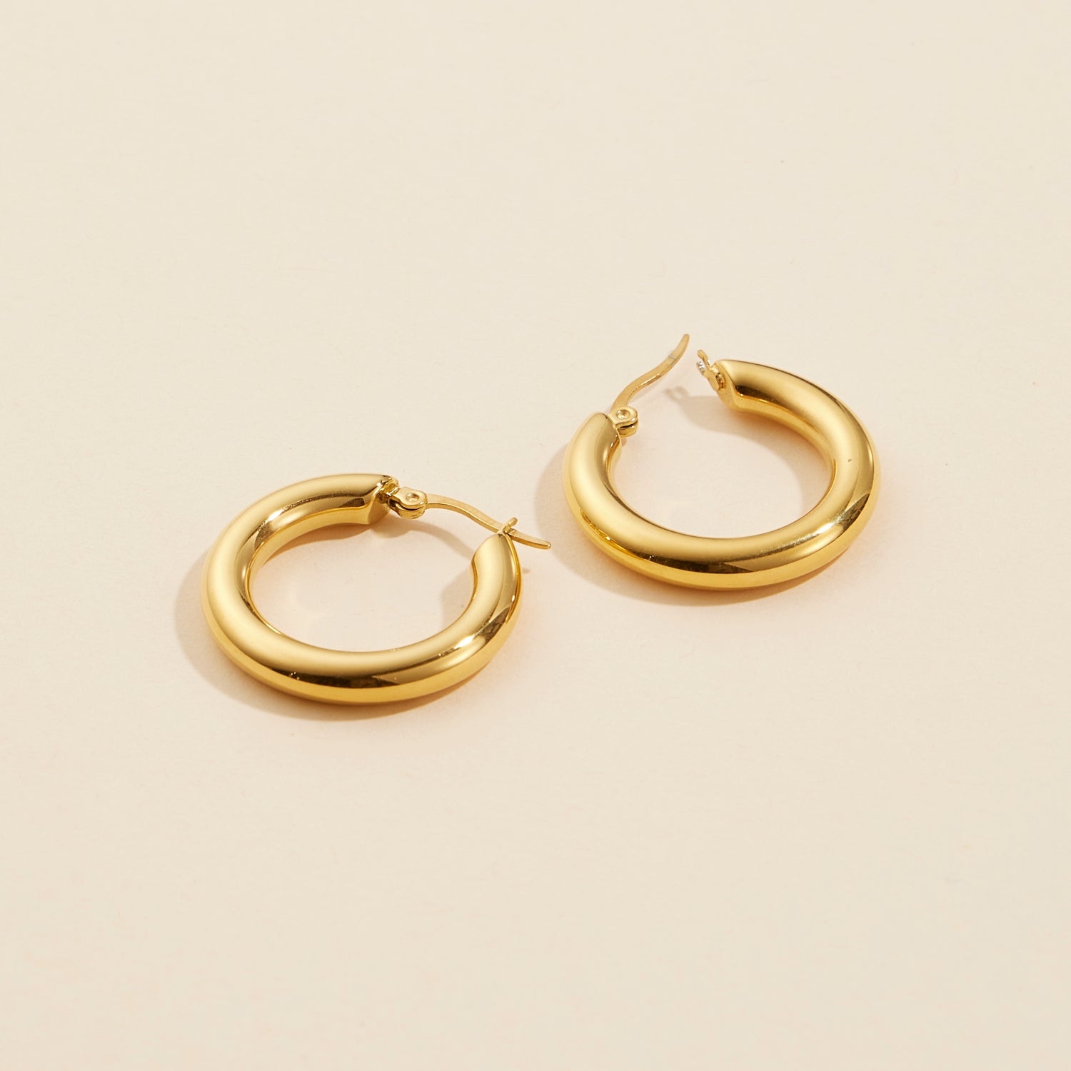 Classic Gold Dip Stainless Steel Hoop Earrings | Timeless 18K Finish