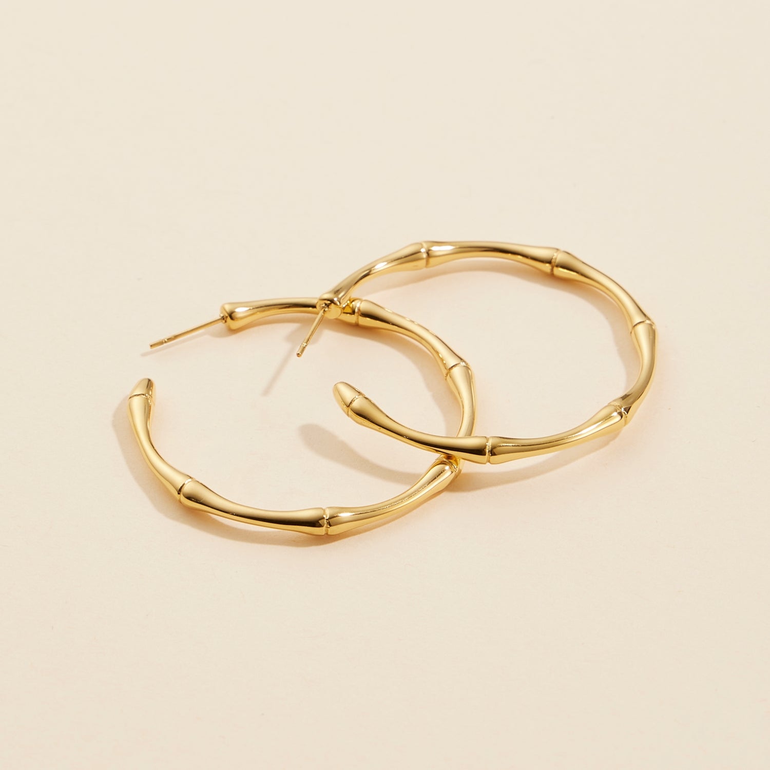 Refined Gold Dip Stainless Steel Open Hoop Earrings – 18K Gold Dipped, Hypoallergenic, Waterproof