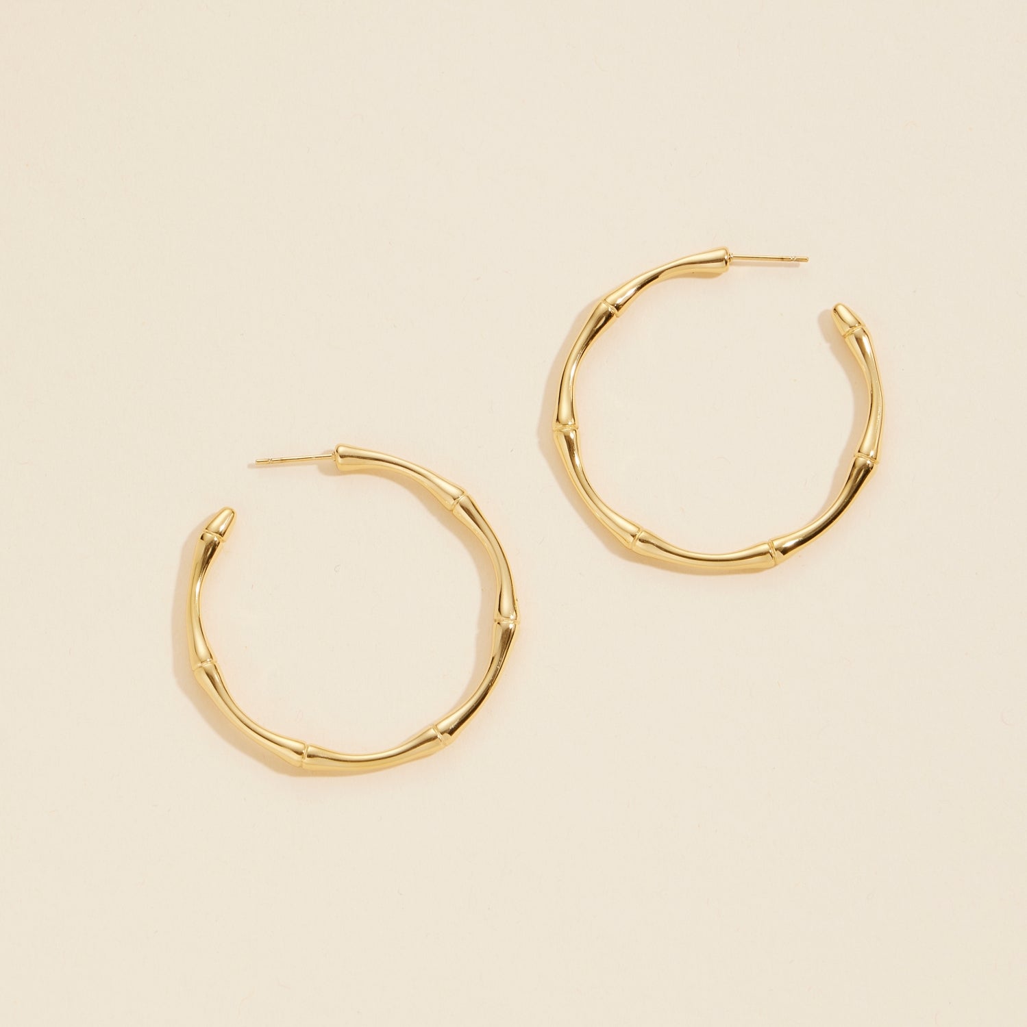 Refined Gold Dip Stainless Steel Open Hoop Earrings – 18K Gold Dipped, Hypoallergenic, Waterproof