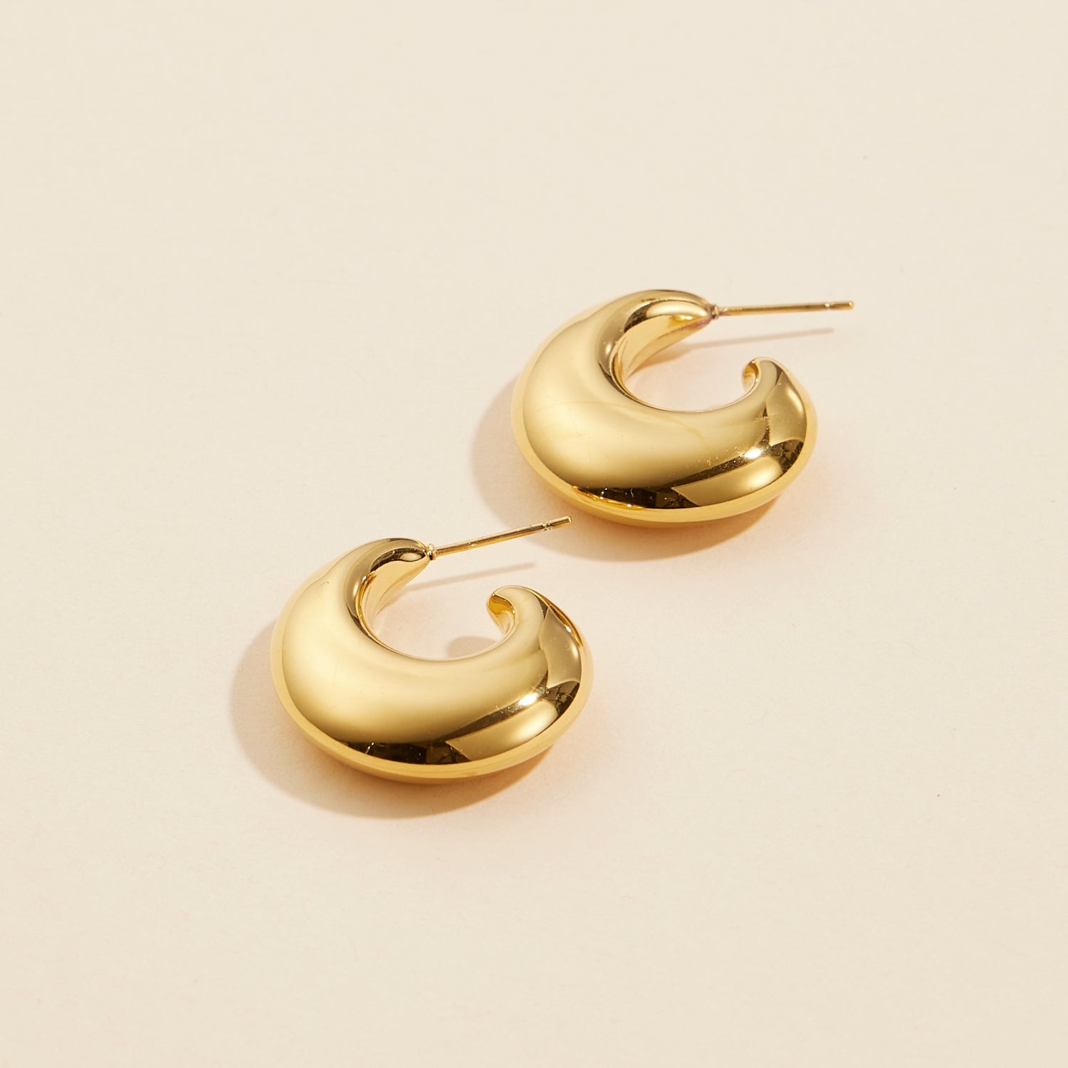 Refined Gold Dip | Stainless Steel Open Hoop Earrings