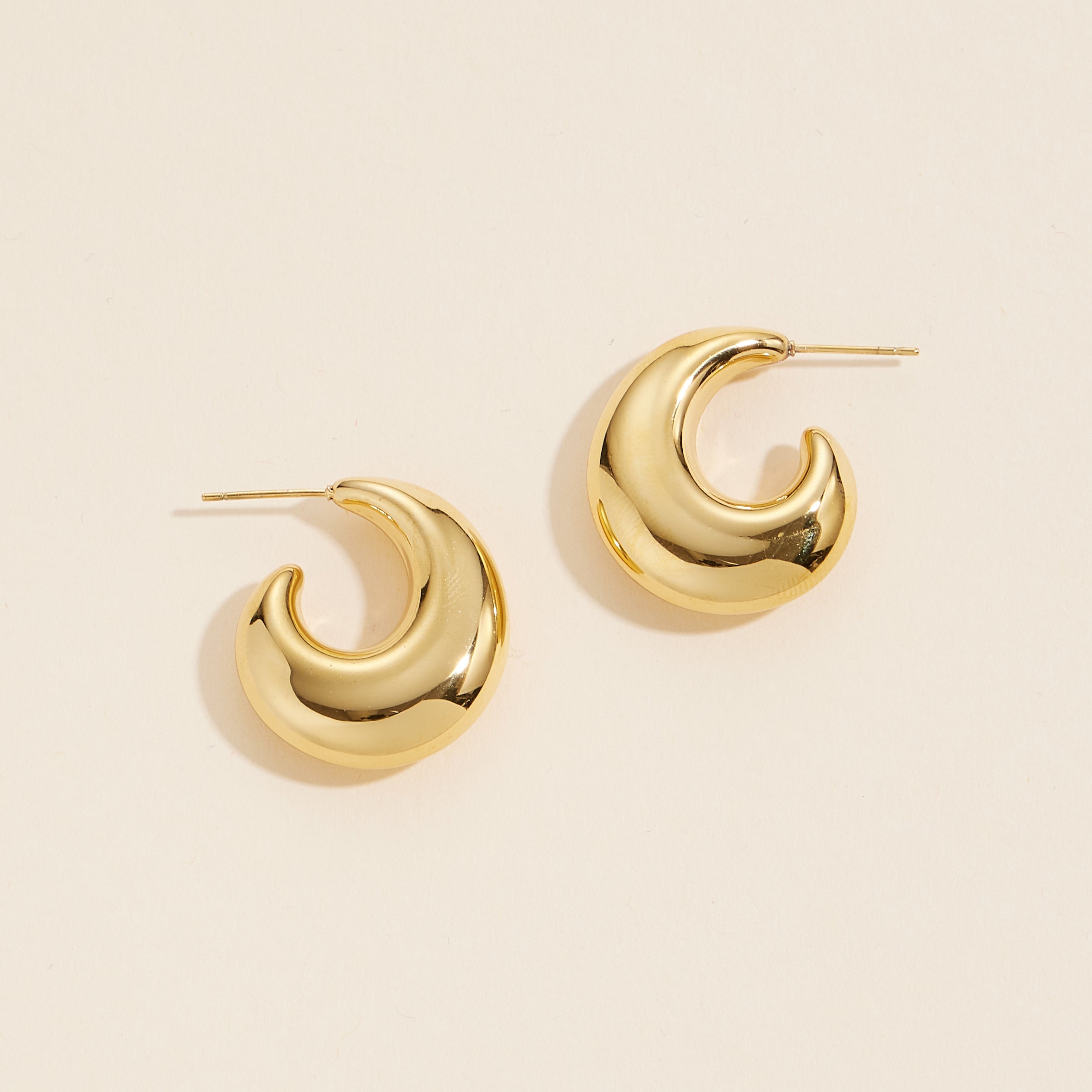 Refined Gold Dip | Stainless Steel Open Hoop Earrings