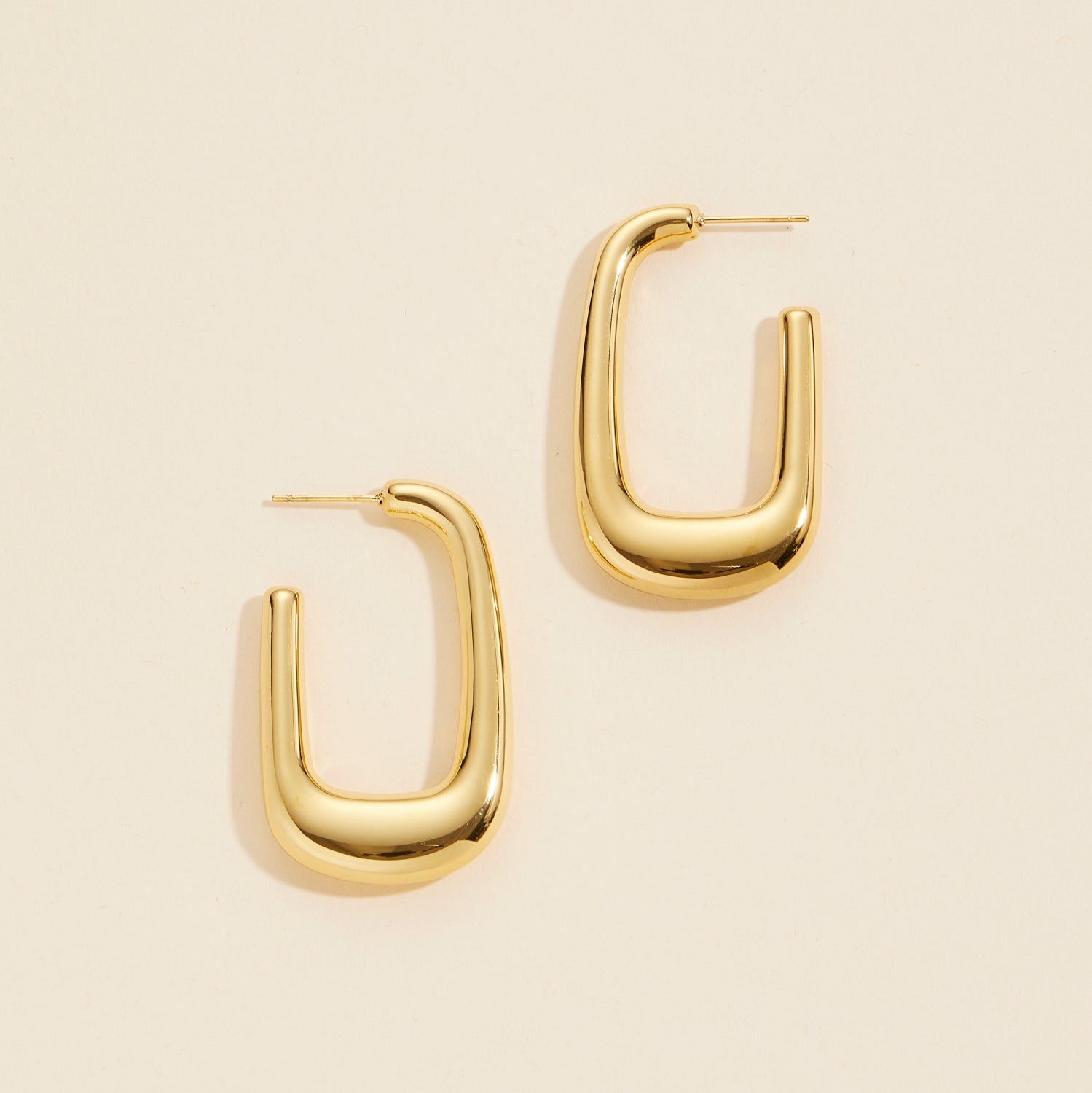 Gold-Dipped | Stainless Steel Minimal Open Hoop Earrings