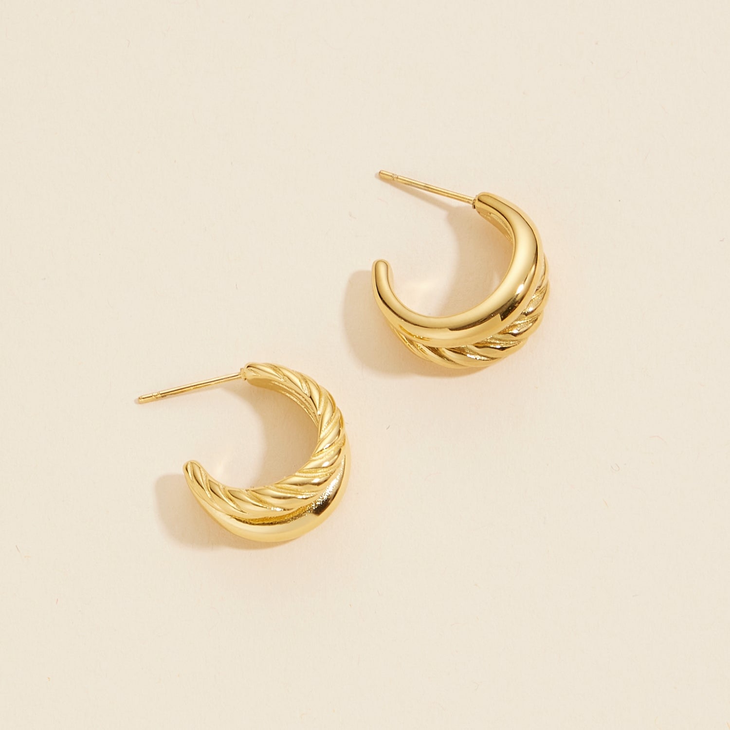 Elegant Gold-Dipped | Stainless Steel Open Hoop Earrings